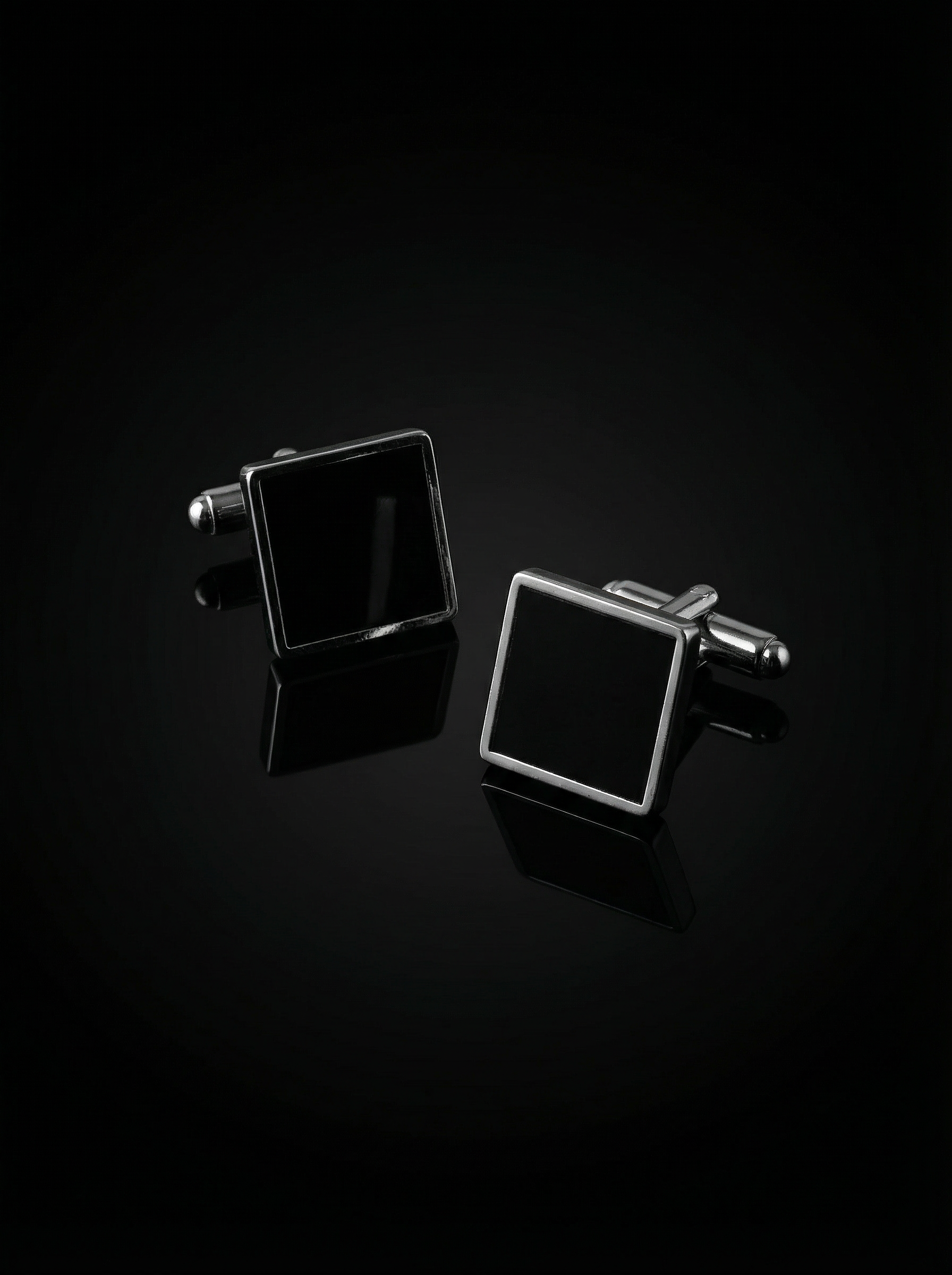 Framed Glossy Black Cufflinks Tivaaro