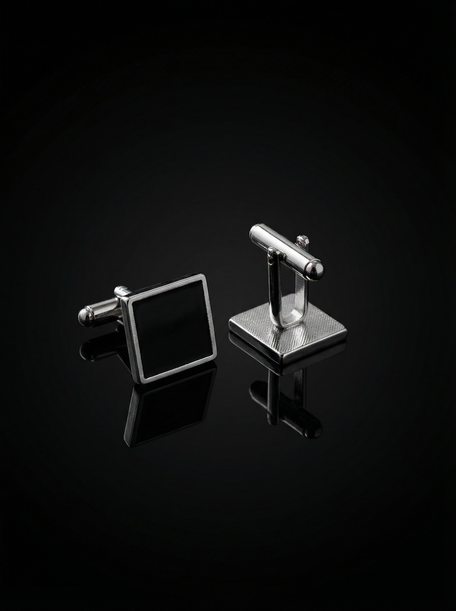 Framed Glossy Black Cufflinks Tivaaro