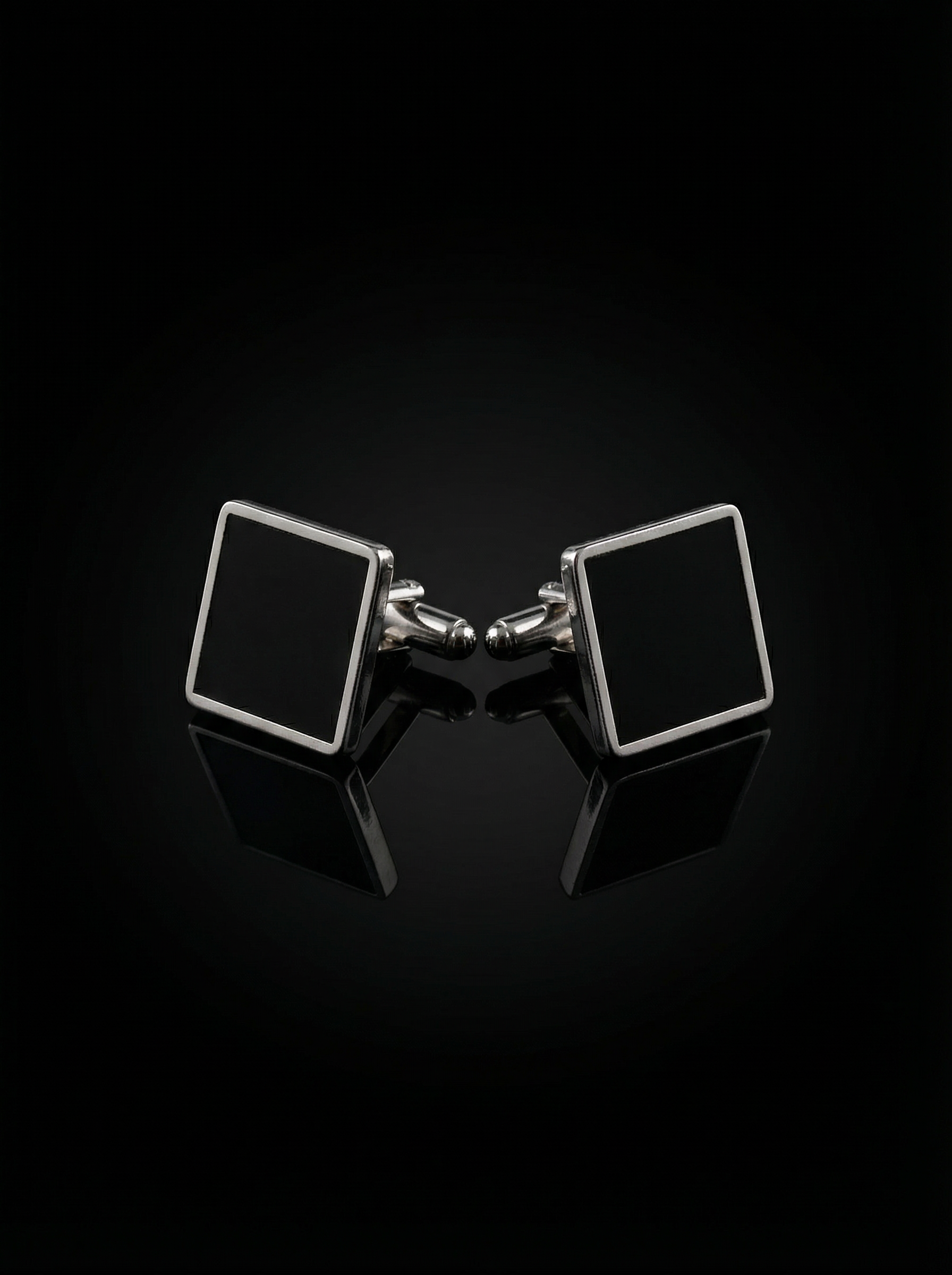 Framed Glossy Black Cufflinks Tivaaro
