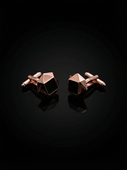Geometric Rose Gold Black Cufflinks