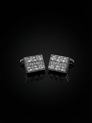 Geometric Crystal Grid Cufflinks Tivaaro