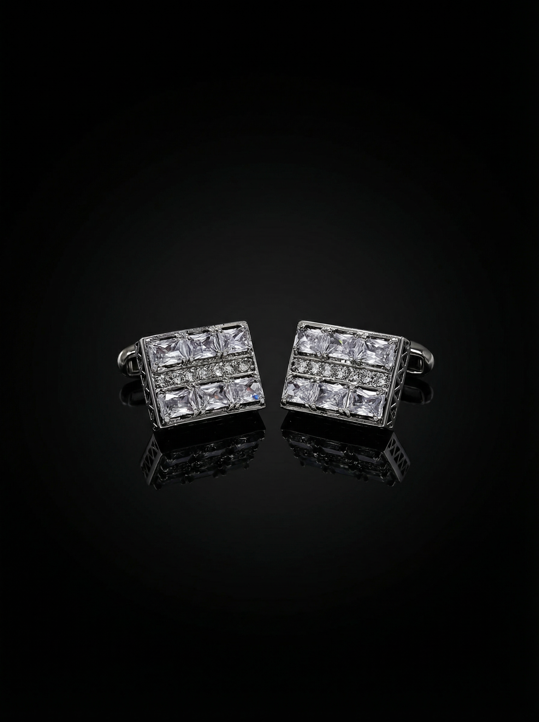 Geometric Crystal Grid Cufflinks Tivaaro