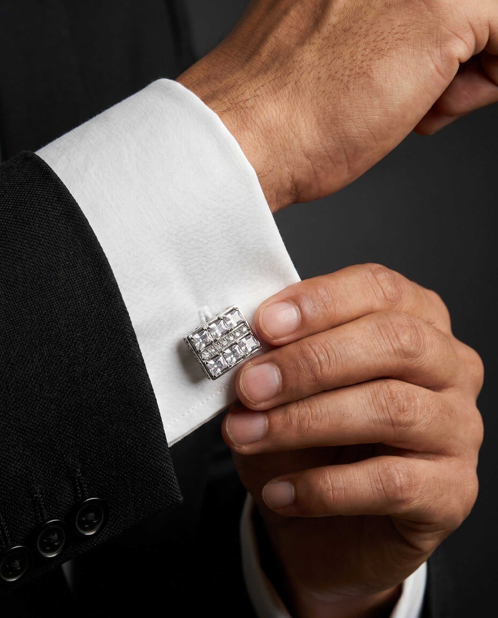 Geometric Crystal Grid Cufflinks by Tivaaro