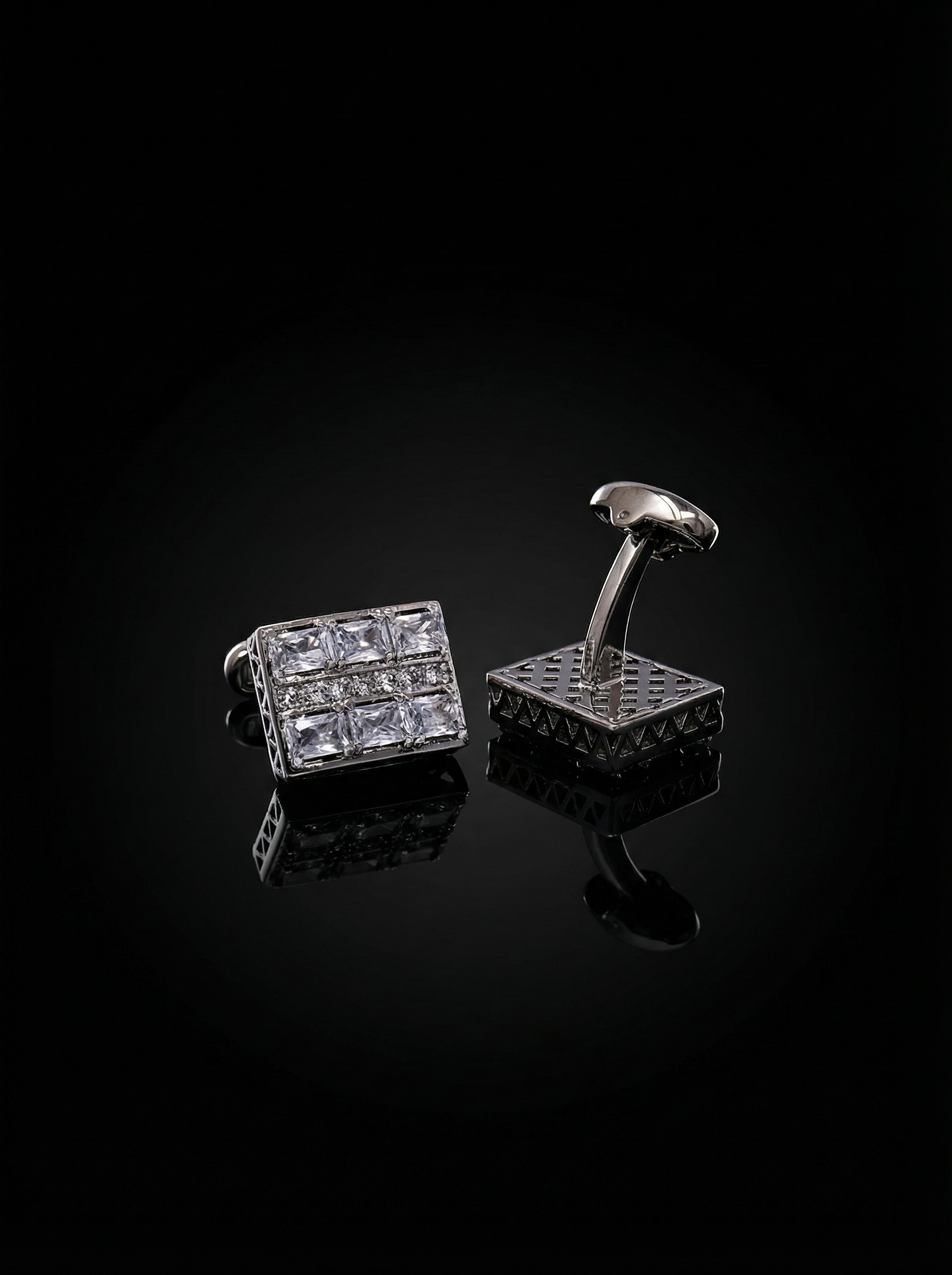 Geometric Crystal Grid Cufflinks Tivaaro