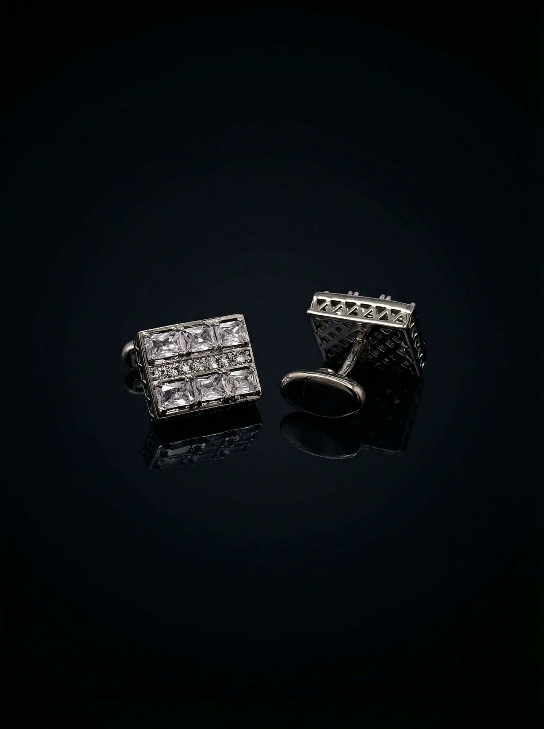 Geometric Crystal Grid Cufflinks Tivaaro