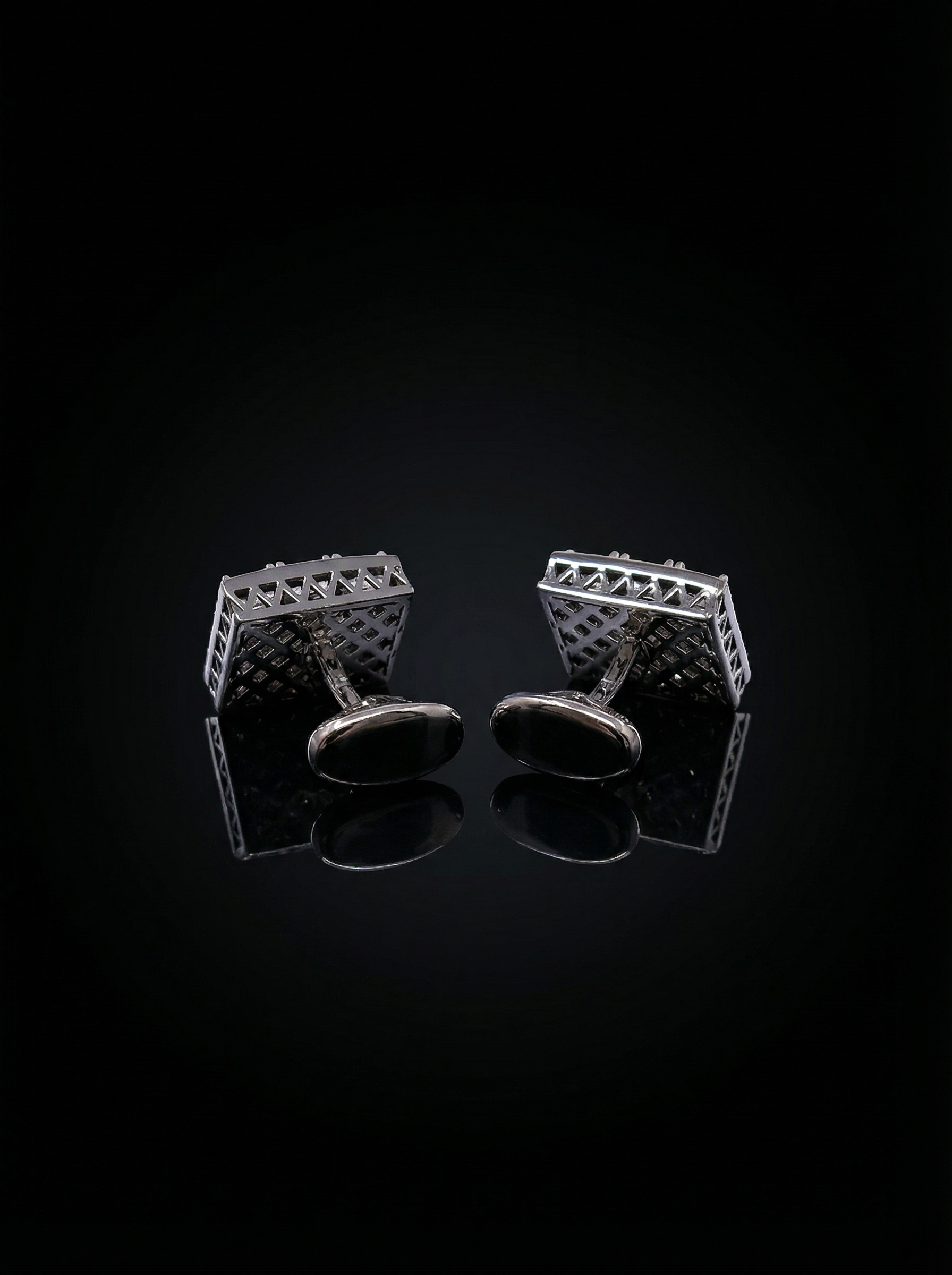 Geometric Crystal Grid Cufflinks Tivaaro