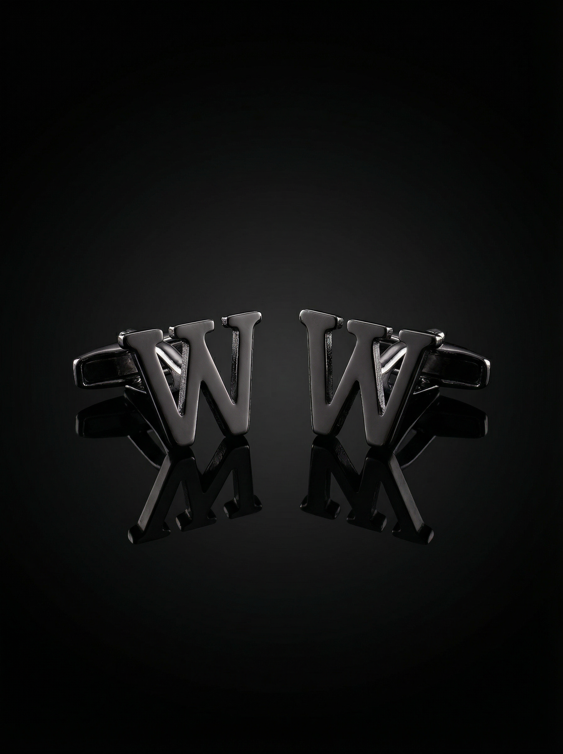 Black Letter W Cufflinks Tivaaro
