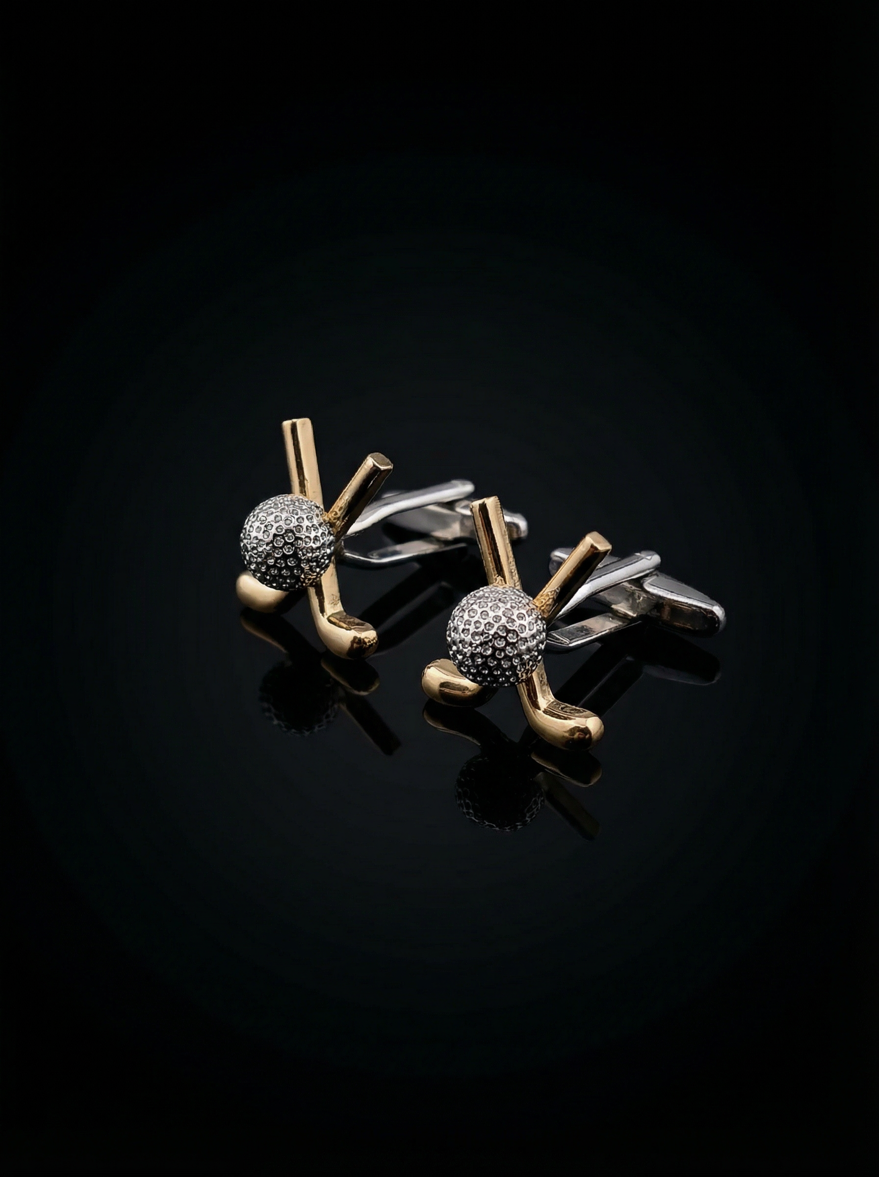 Gold Crossed Golf Club Cufflinks Tivaaro