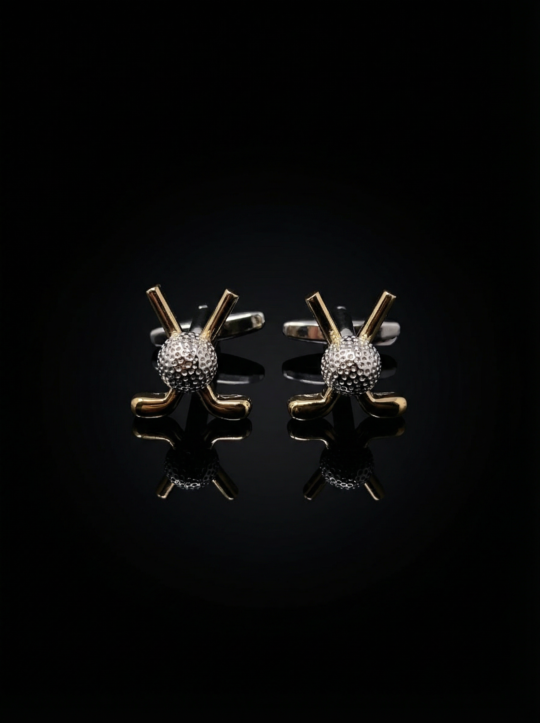 Gold Crossed Golf Club Cufflinks Tivaaro