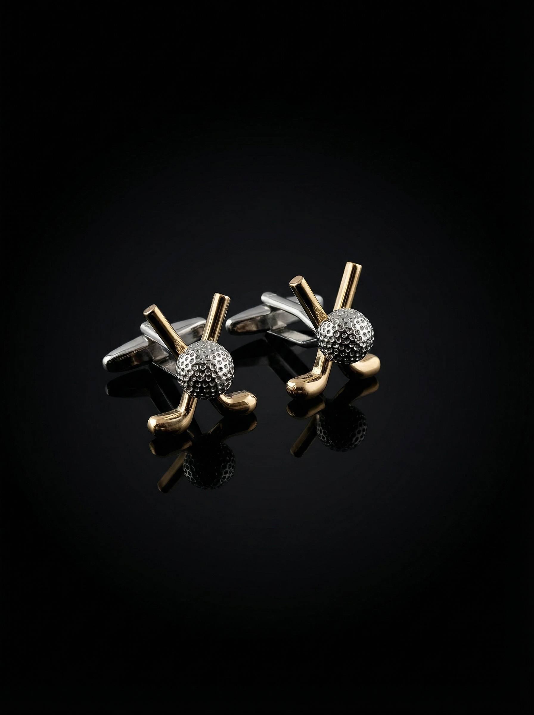 Gold Crossed Golf Club Cufflinks Tivaaro