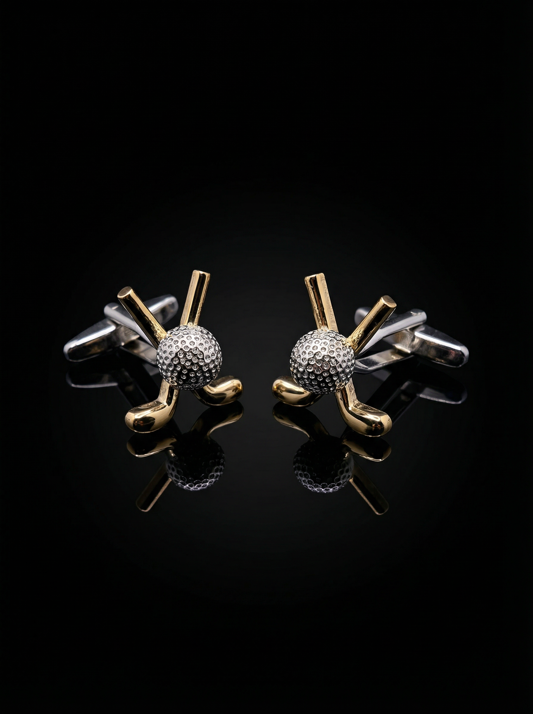 Gold Crossed Golf Club Cufflinks Tivaaro