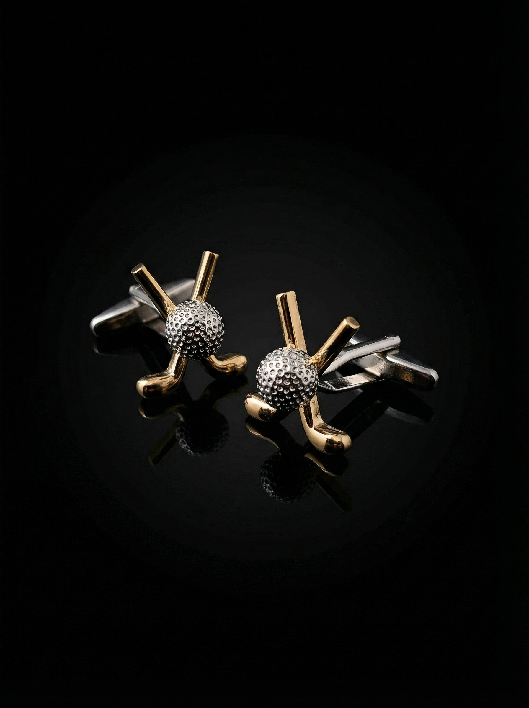 Gold Crossed Golf Club Cufflinks Tivaaro