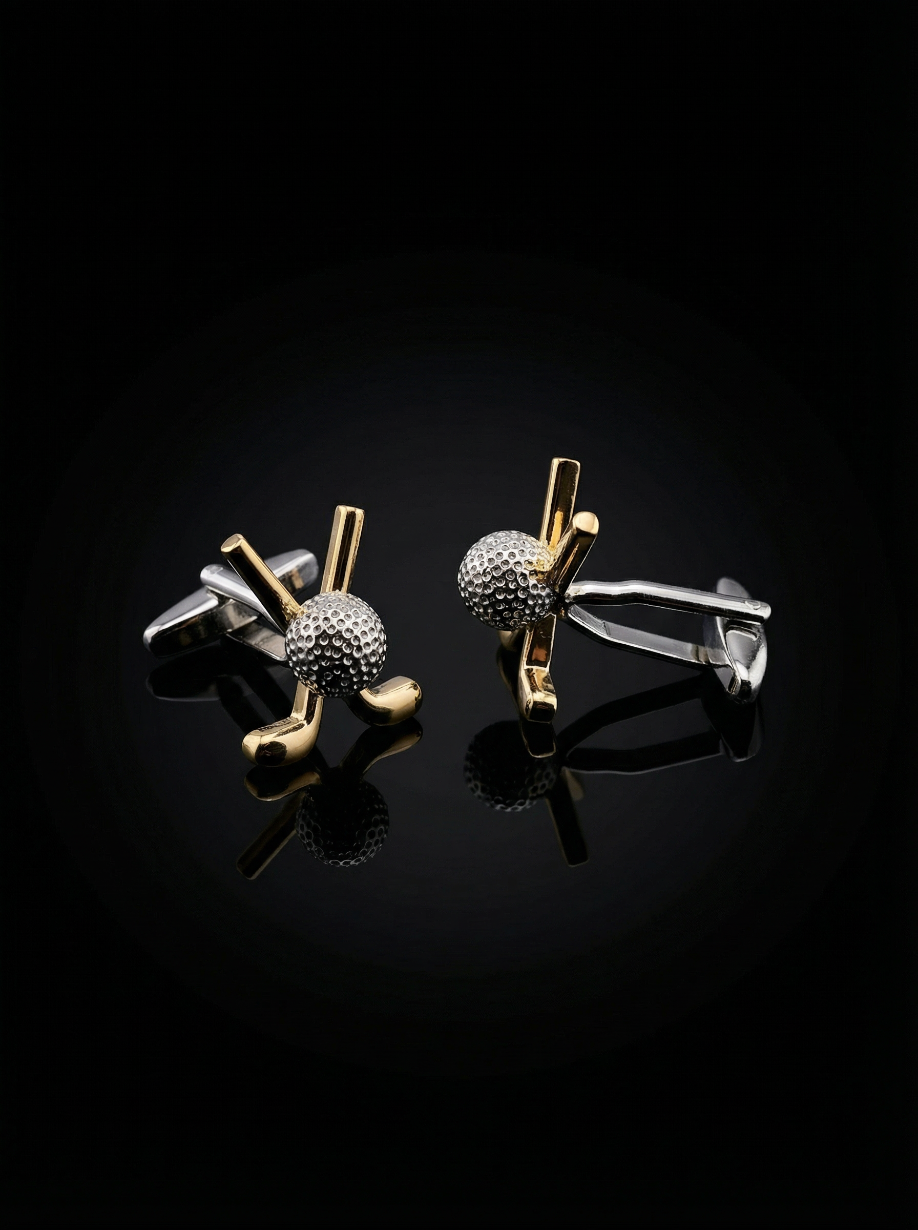 Gold Crossed Golf Club Cufflinks Tivaaro
