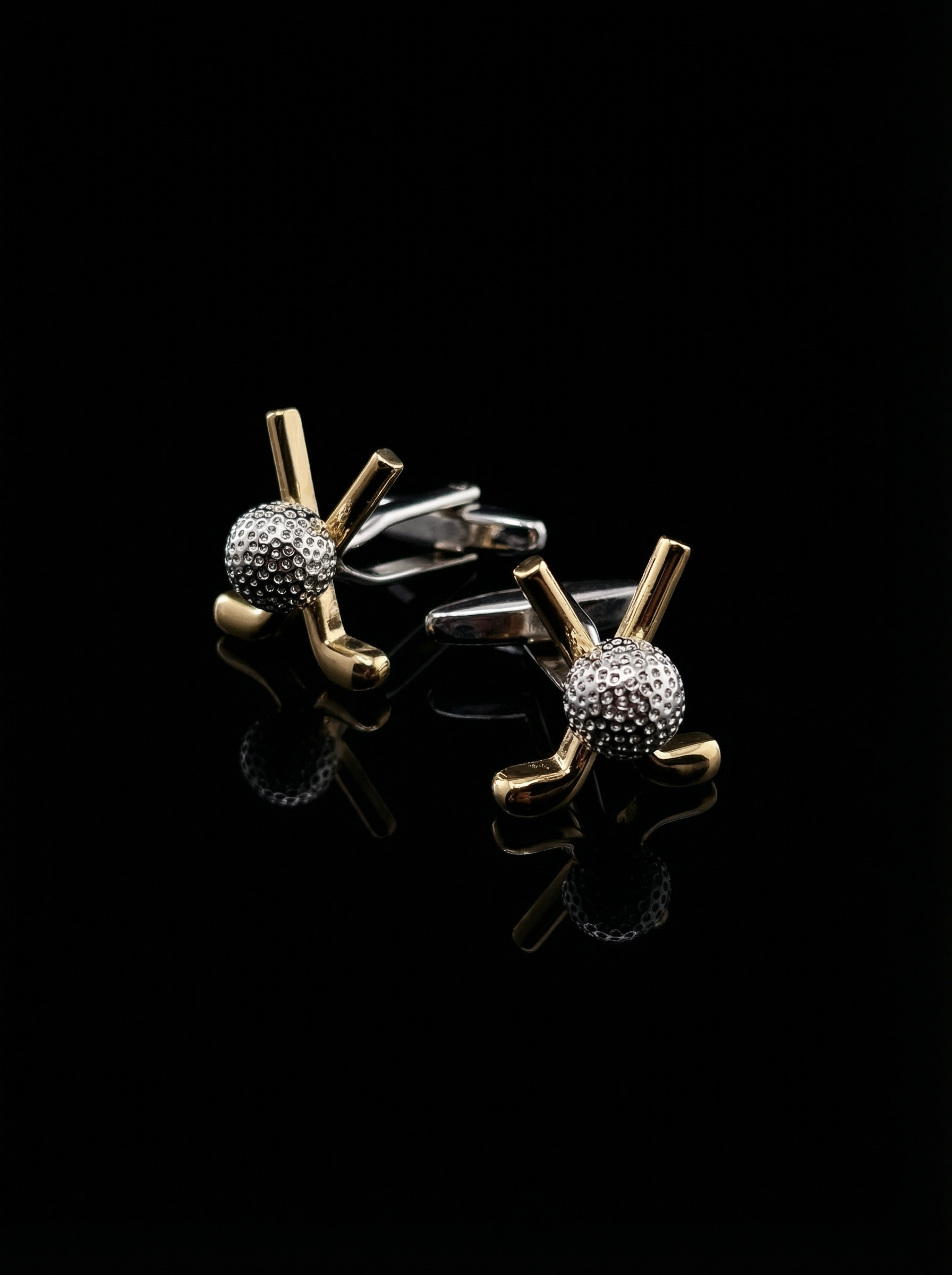 Gold Crossed Golf Club Cufflinks Tivaaro
