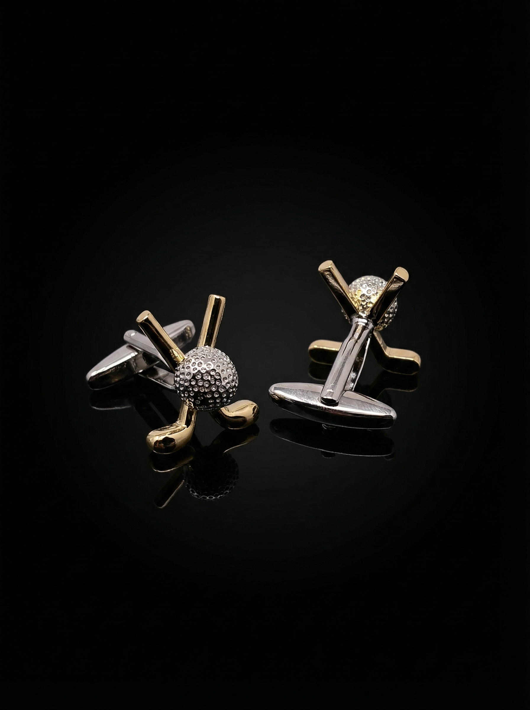 Gold Crossed Golf Club Cufflinks Tivaaro