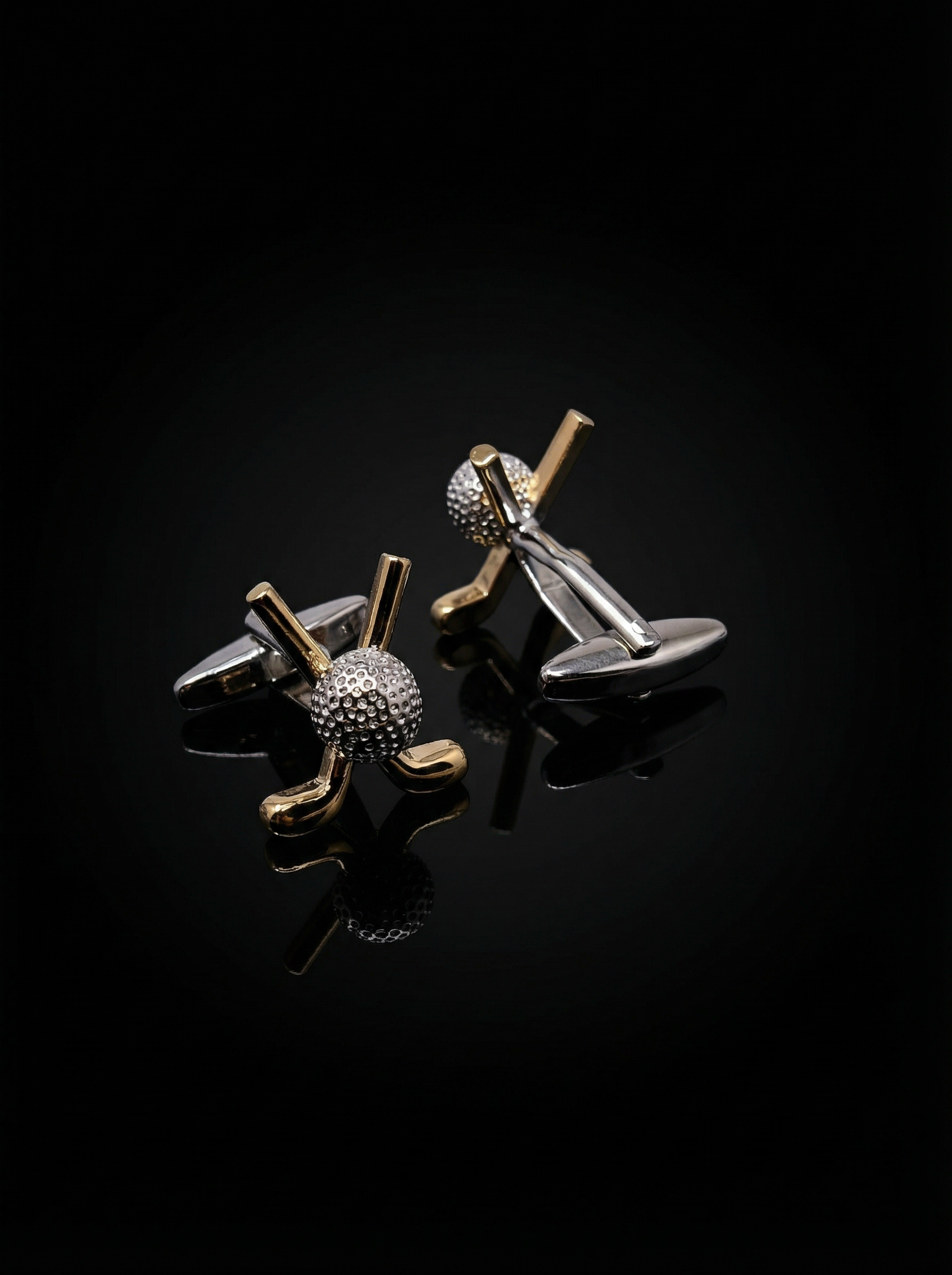 Gold Crossed Golf Club Cufflinks Tivaaro