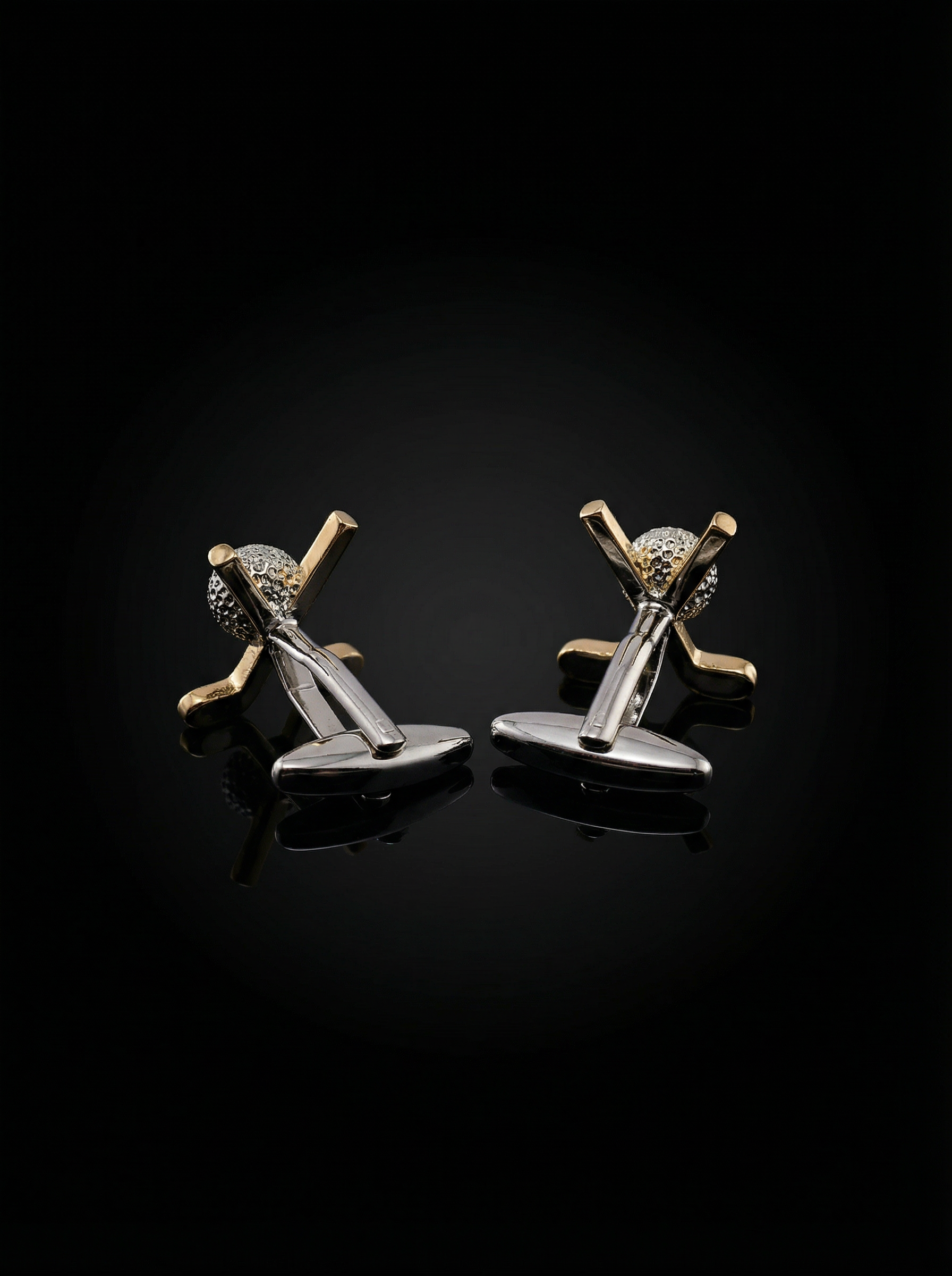 Gold Crossed Golf Club Cufflinks Tivaaro