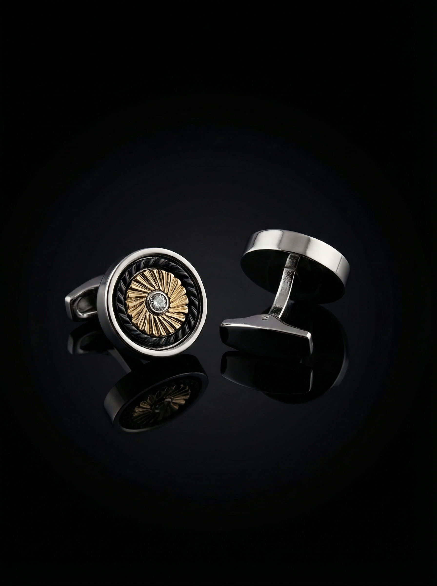 Gold Jet Engine Cufflinks Tivaaro