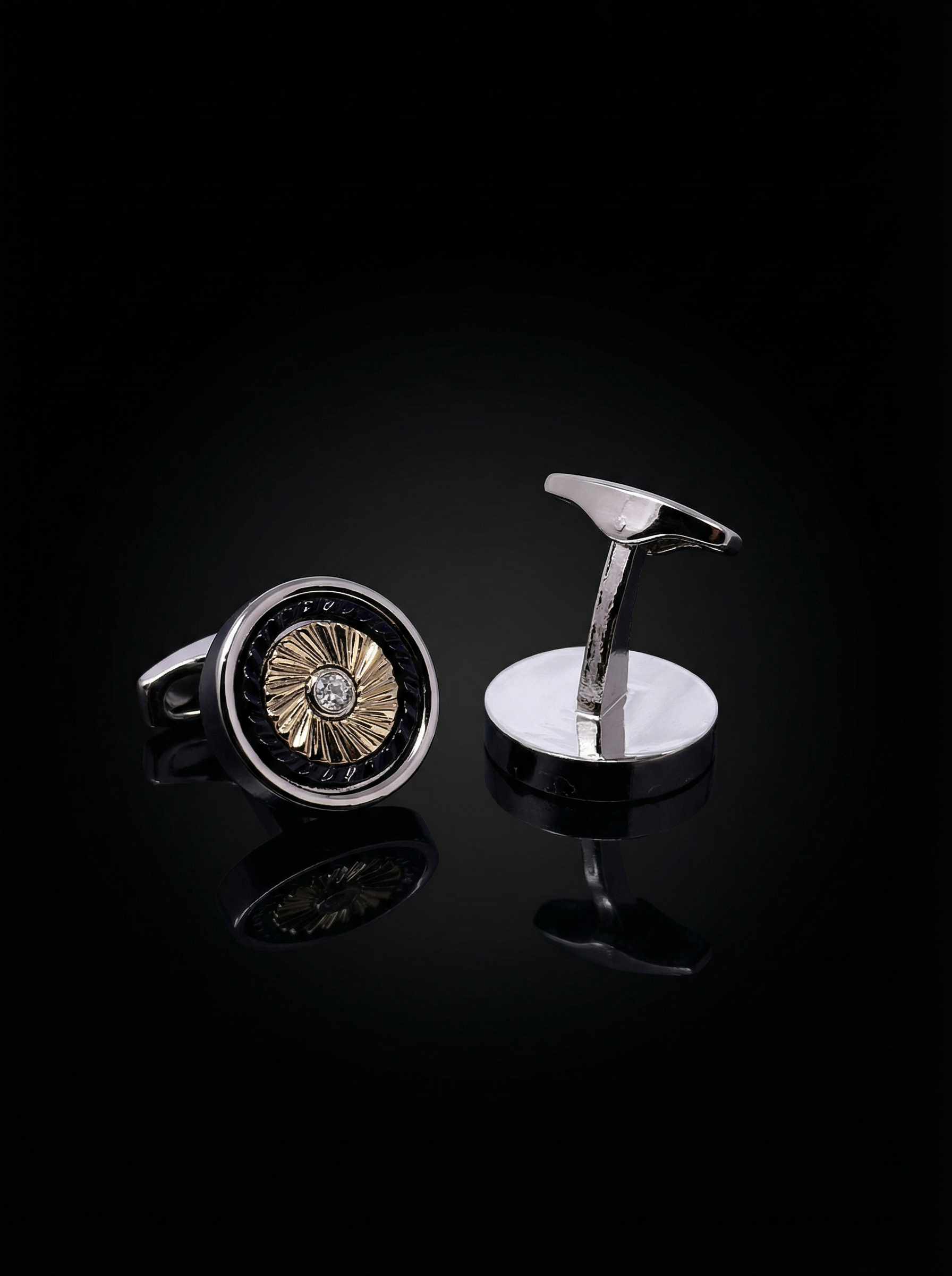 Gold Jet Engine Cufflinks Tivaaro