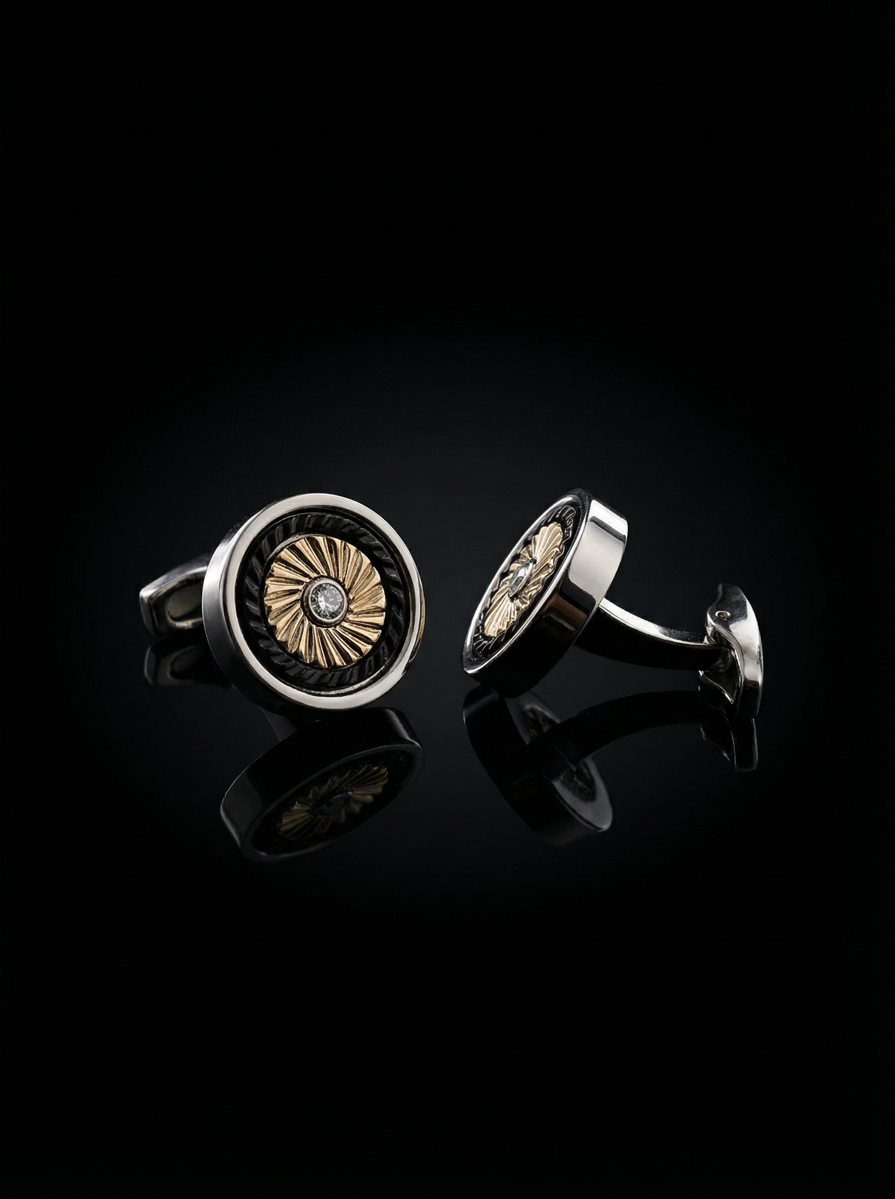 Gold Jet Engine Cufflinks Tivaaro