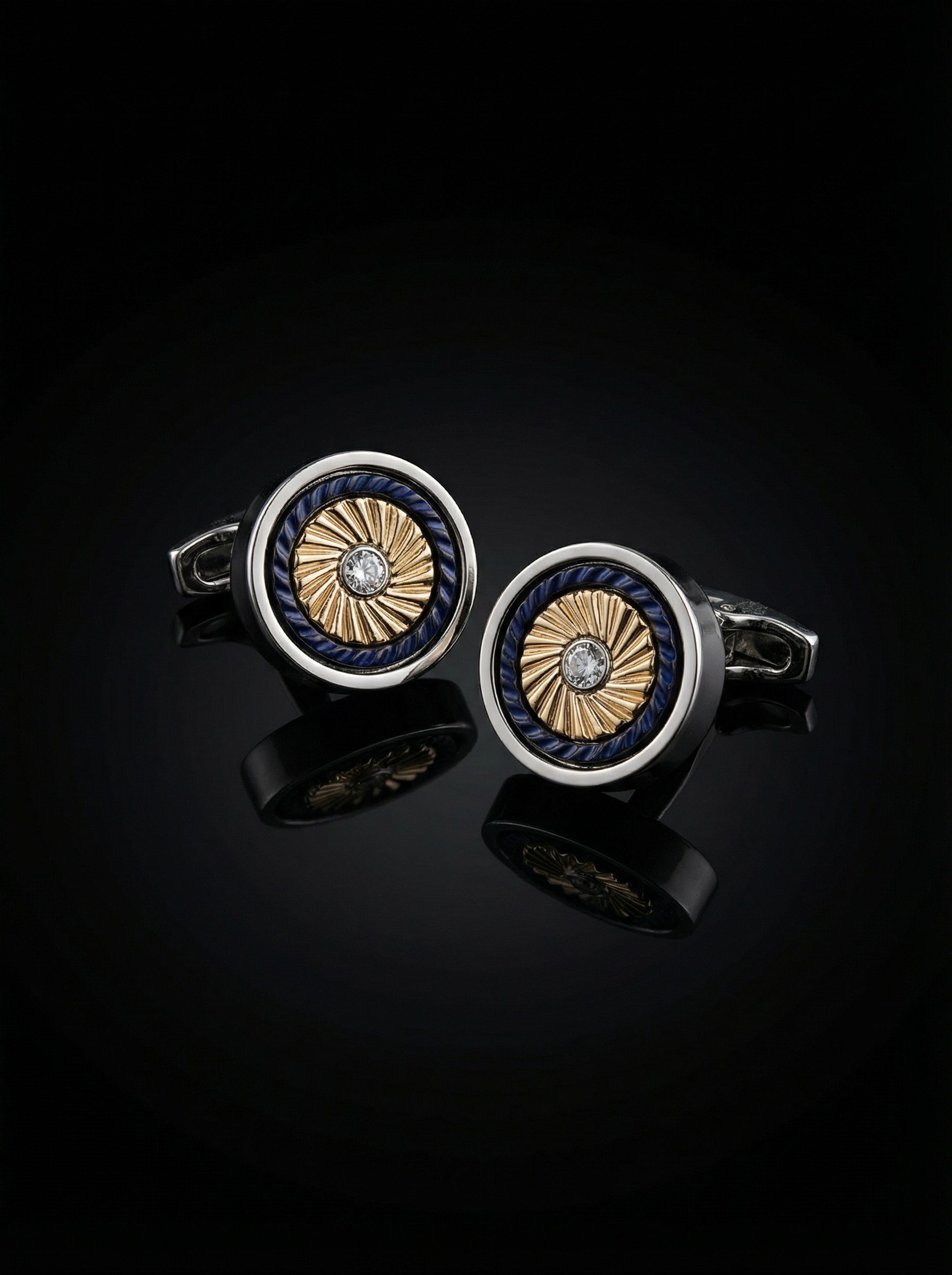 Gold Jet Engine Cufflinks Tivaaro