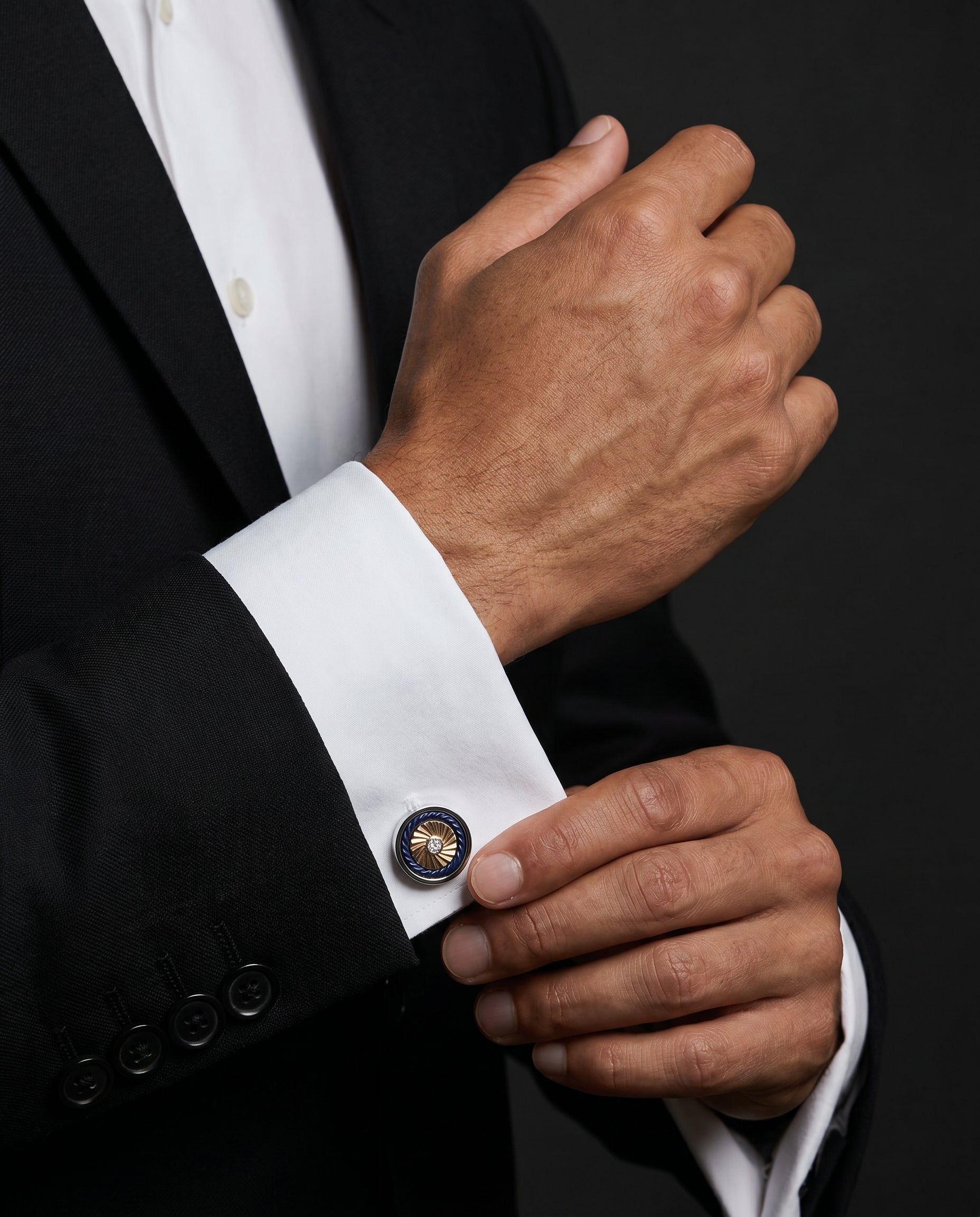 Gold-Tone Jet Engine Cufflinks by Tivaaro