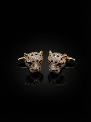 Gold Jeweled Leopard Cufflinks Tivaaro