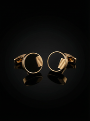 Gold Ribbed Cufflinks Tivaaro