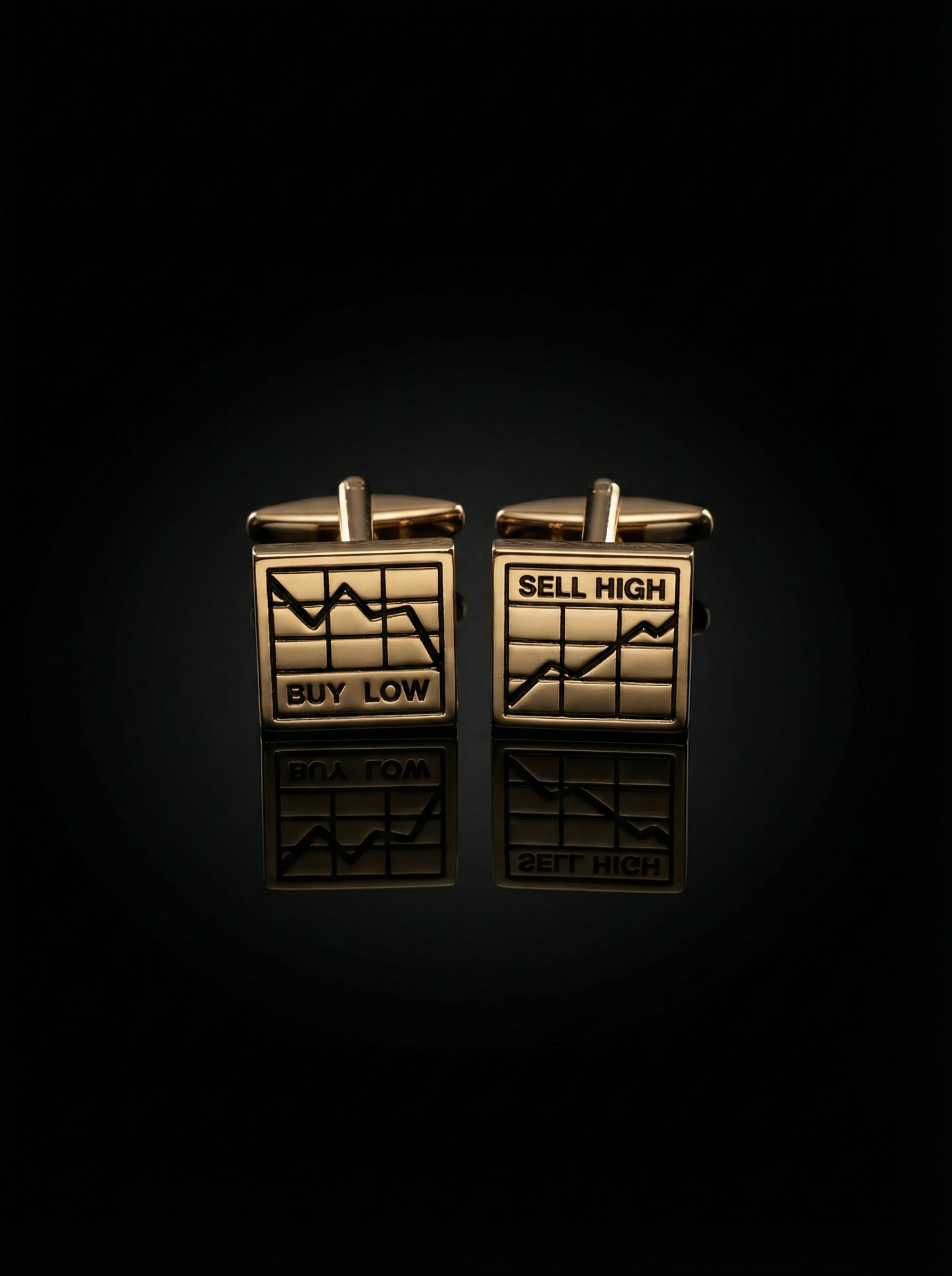 Gold Stock Market Cufflinks Tivaaro