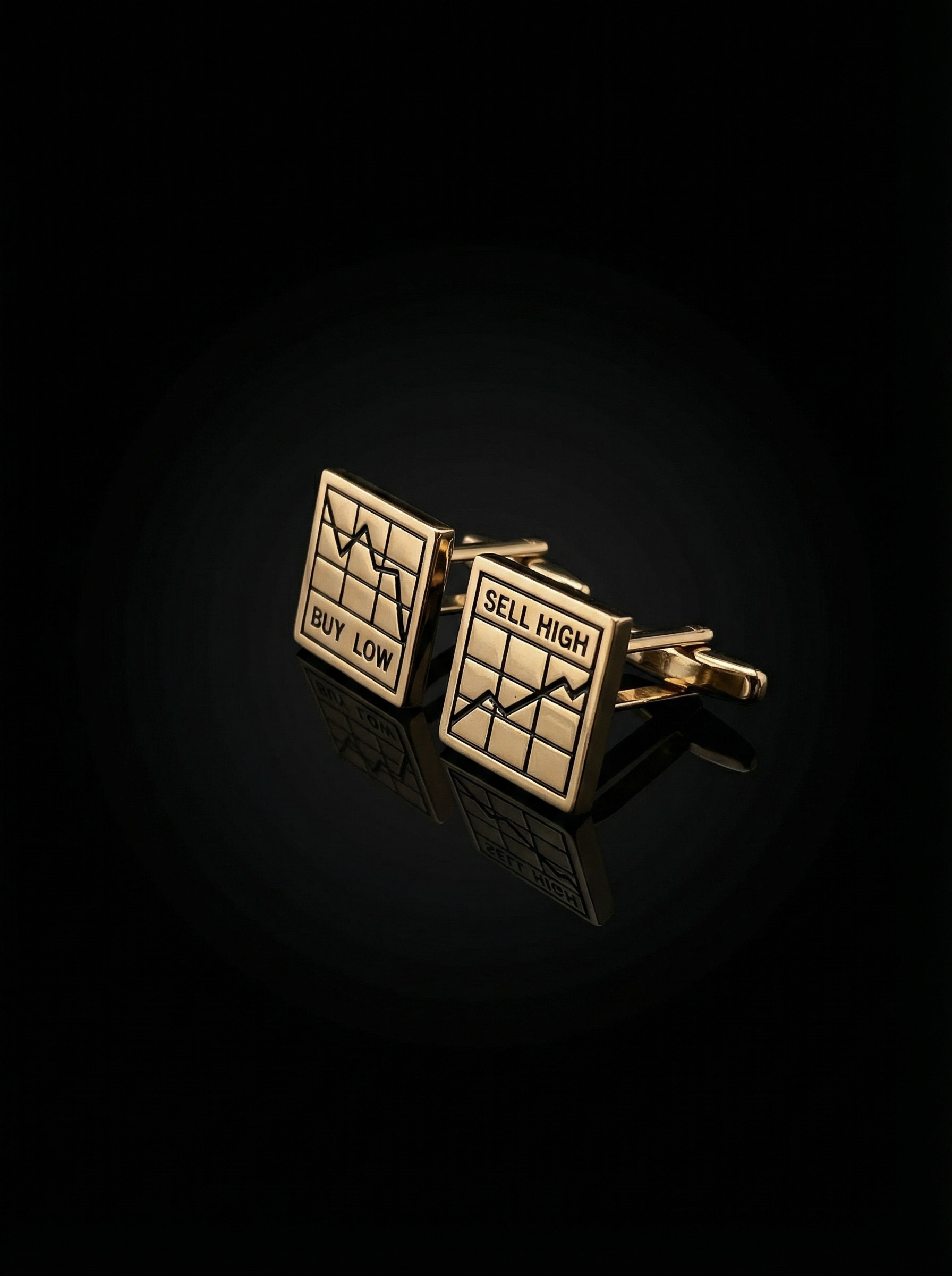 Gold Stock Market Cufflinks Tivaaro