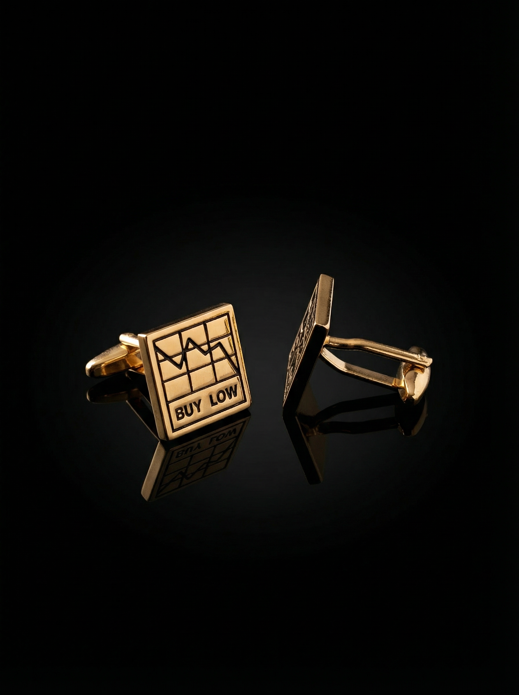 Gold Stock Market Cufflinks Tivaaro