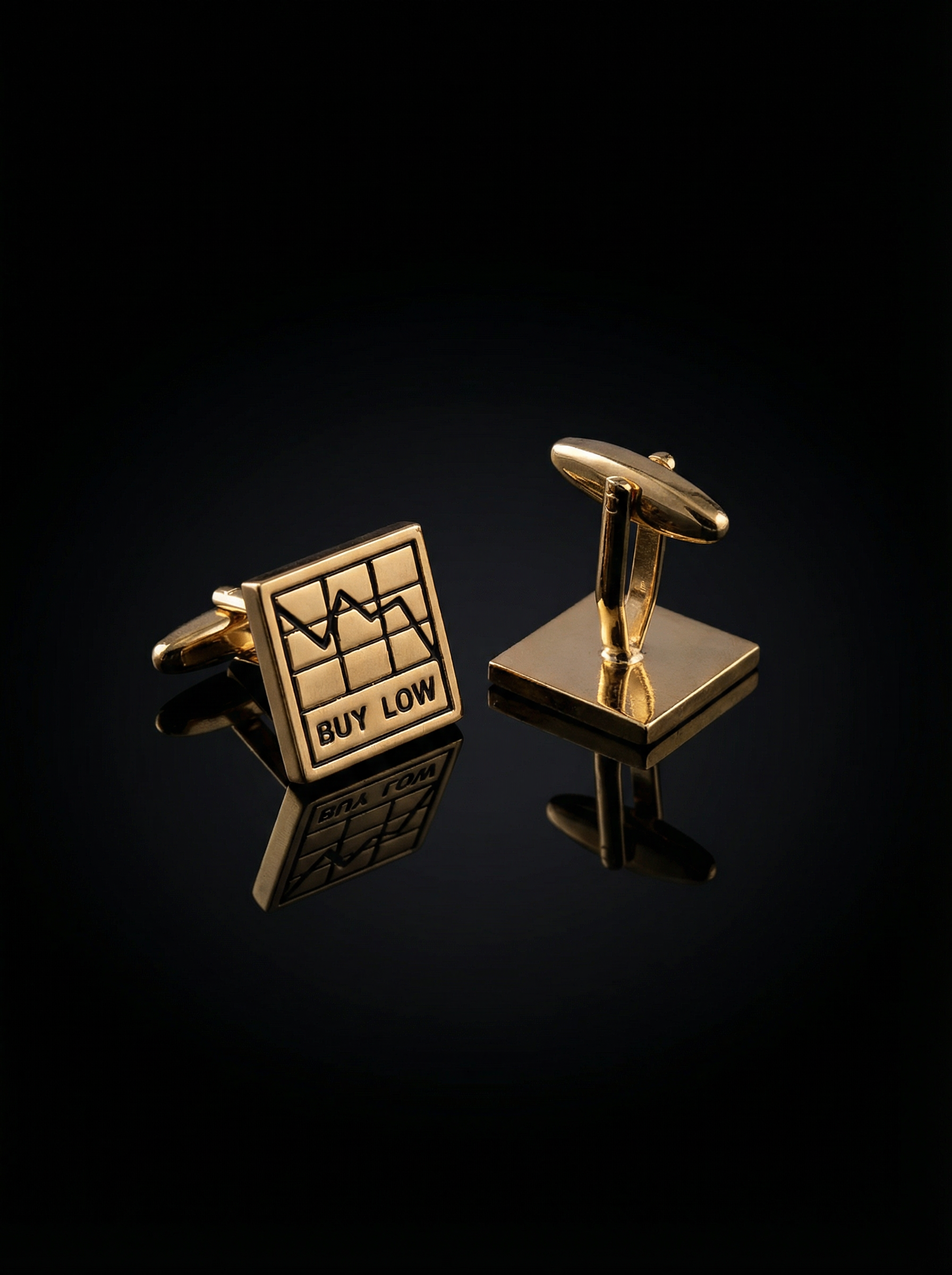 Gold Stock Market Cufflinks Tivaaro