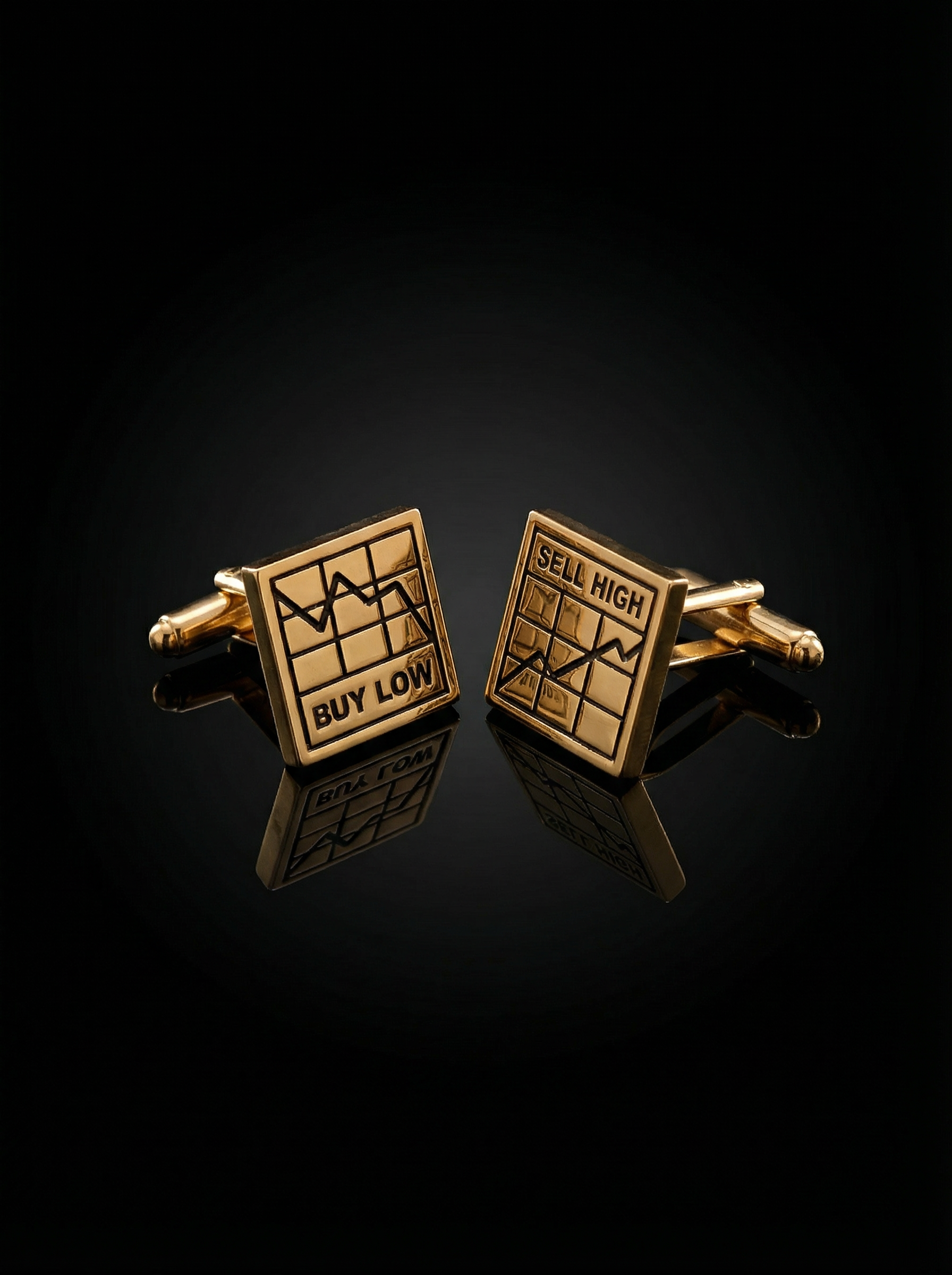 Gold Stock Market Cufflinks Tivaaro