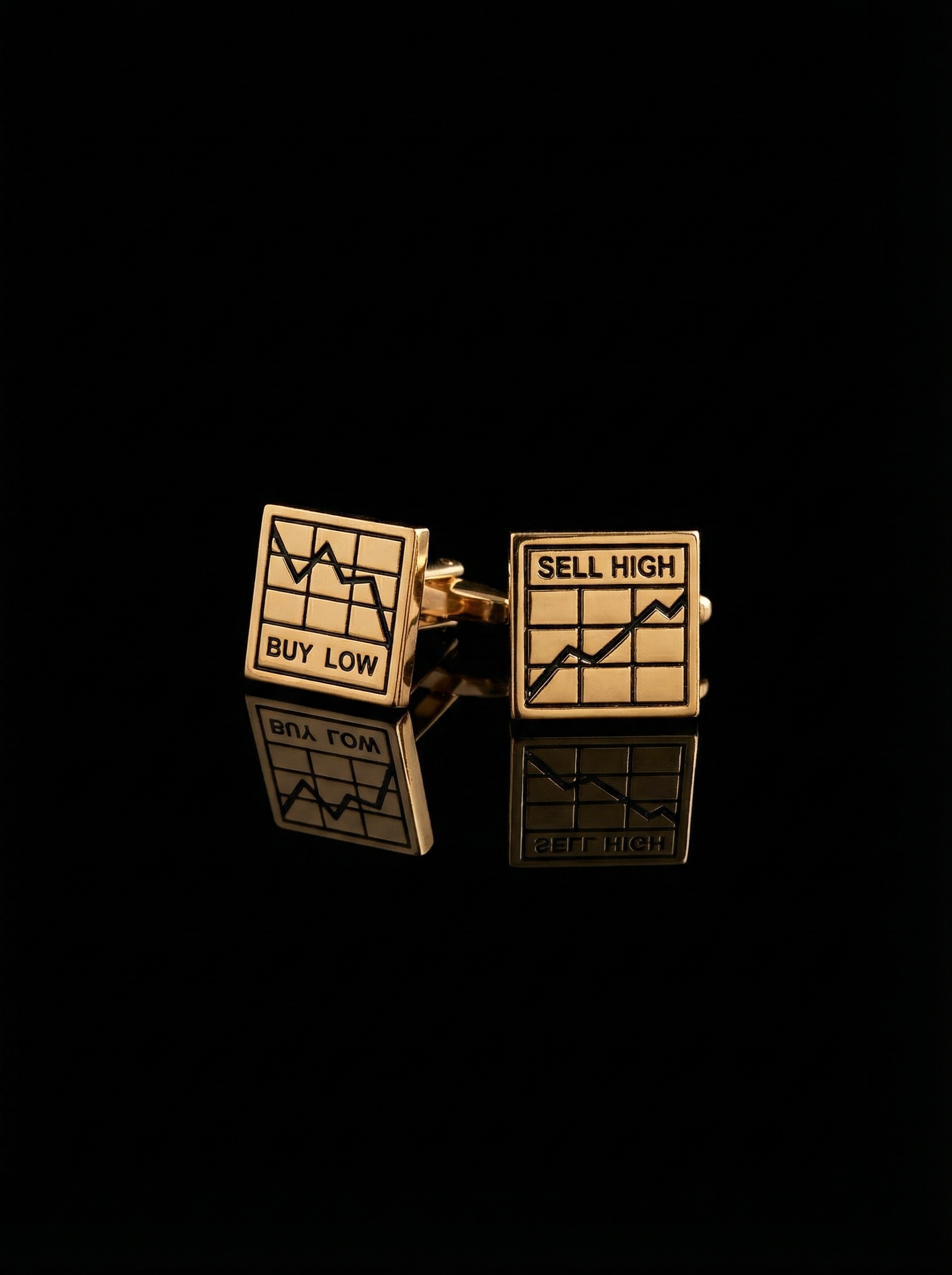 Gold Stock Market Cufflinks Tivaaro