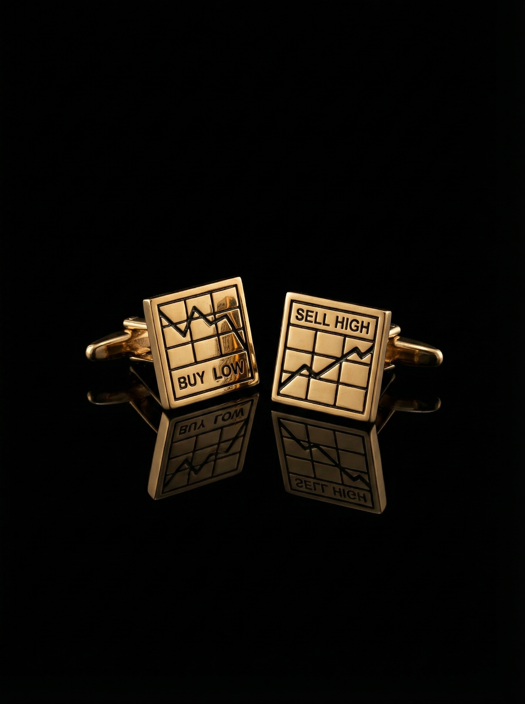 Gold Stock Market Cufflinks Tivaaro