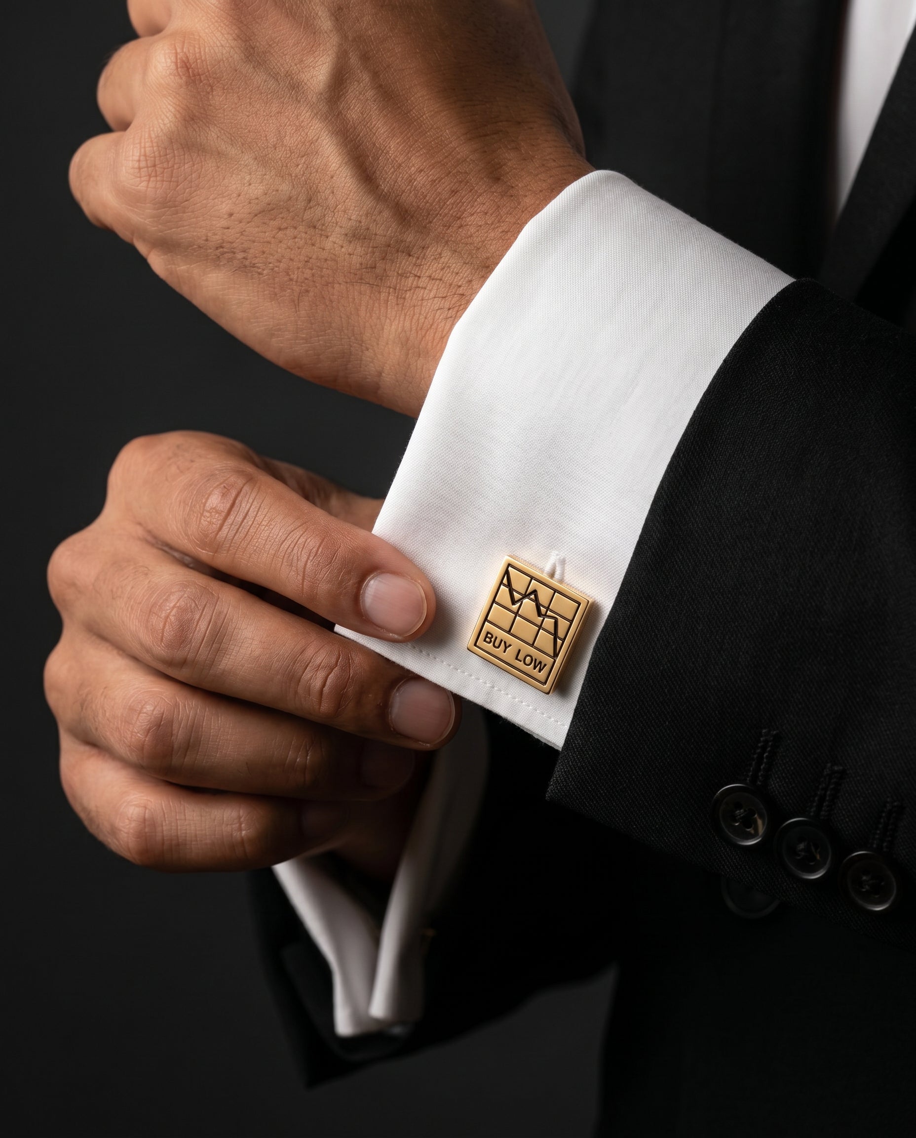 Gold-Tone Stock Market Cufflinks by Tivaaro