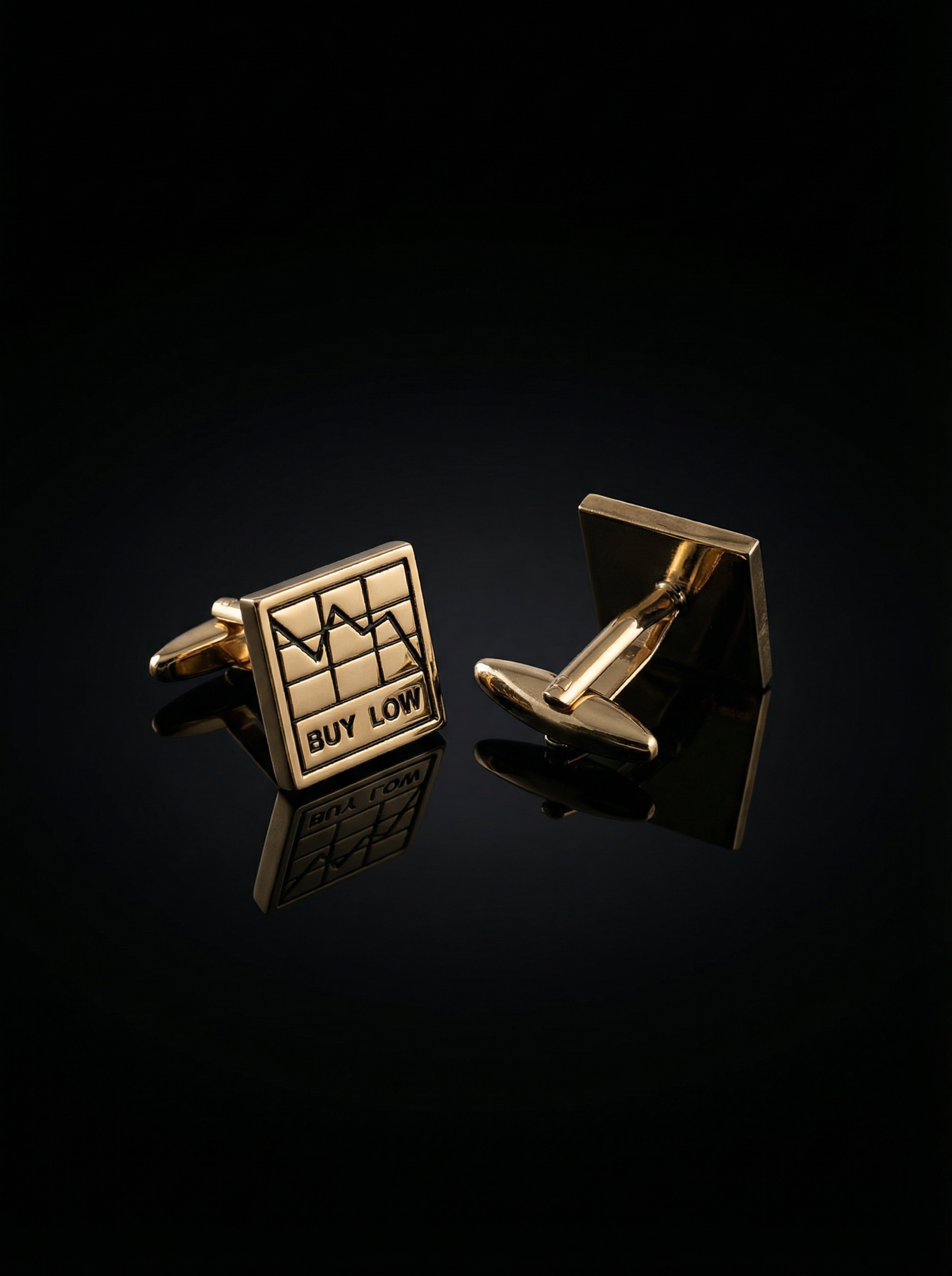 Gold Stock Market Cufflinks Tivaaro