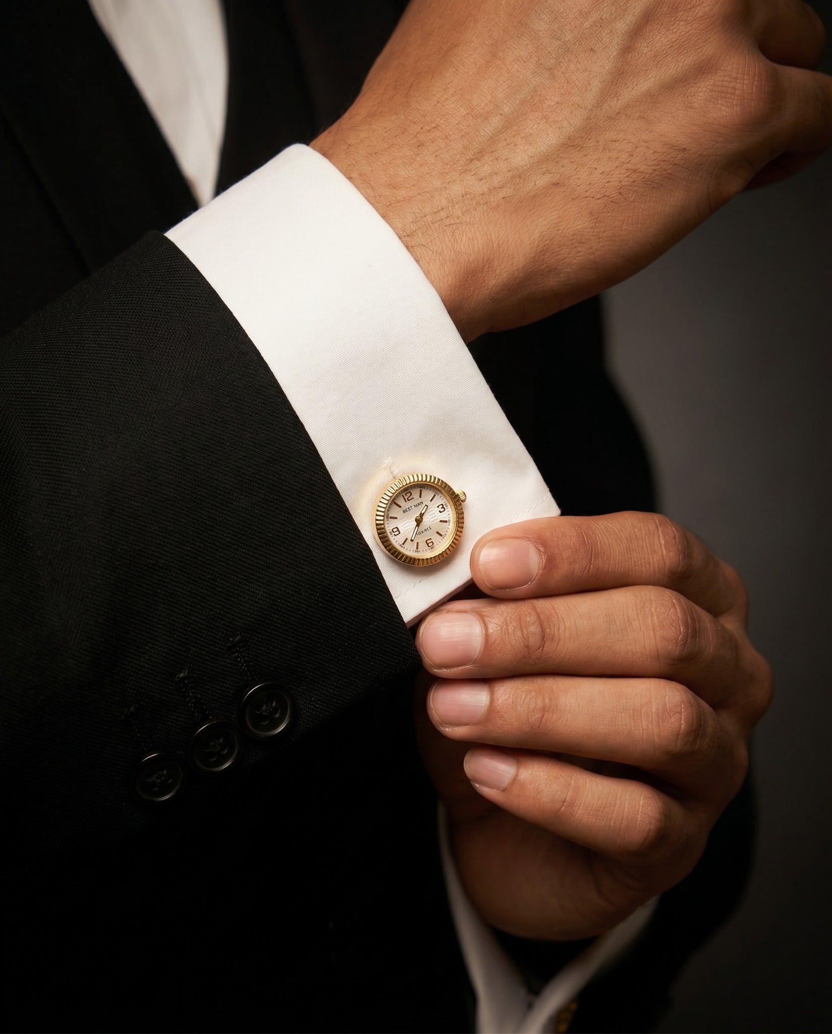 Gold-Tone Watch Cufflinks by Tivaaro