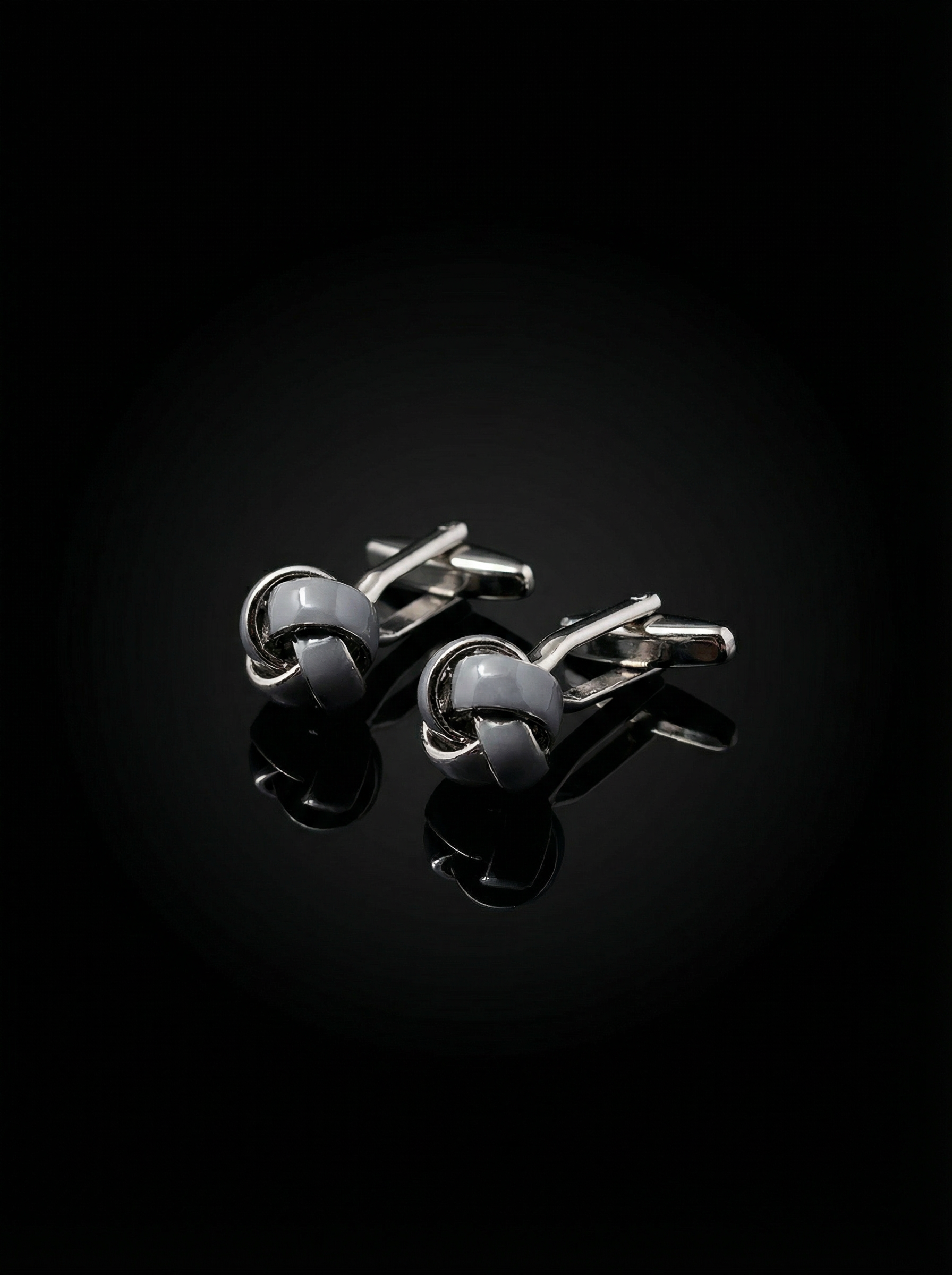 Grey Knot Cufflinks Tivaaro