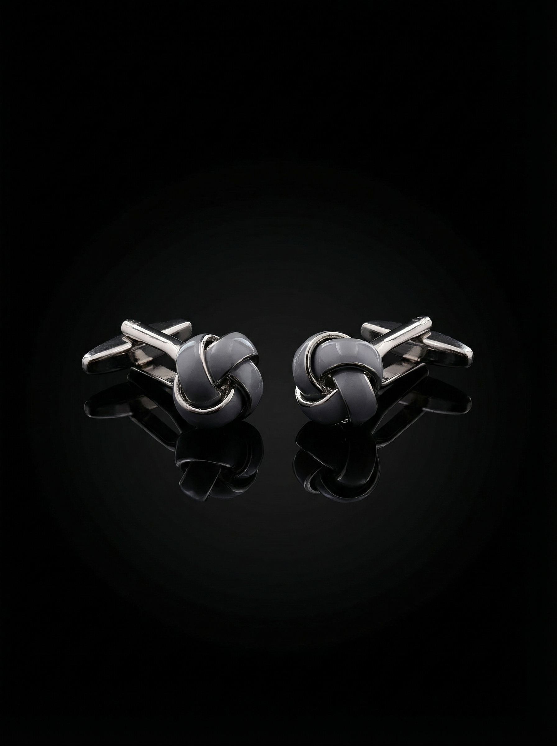Grey Knot Cufflinks Tivaaro
