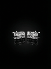 Grid Crystal Bar Cufflinks Tivaaro