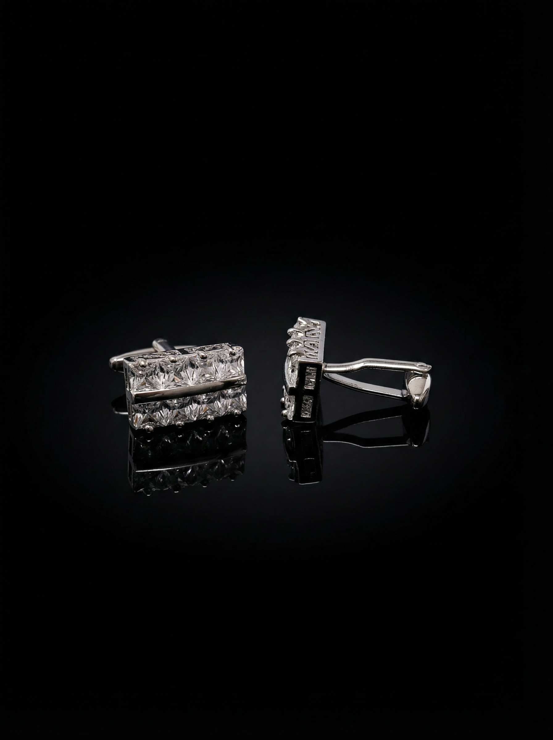 Grid Crystal Bar Cufflinks Tivaaro