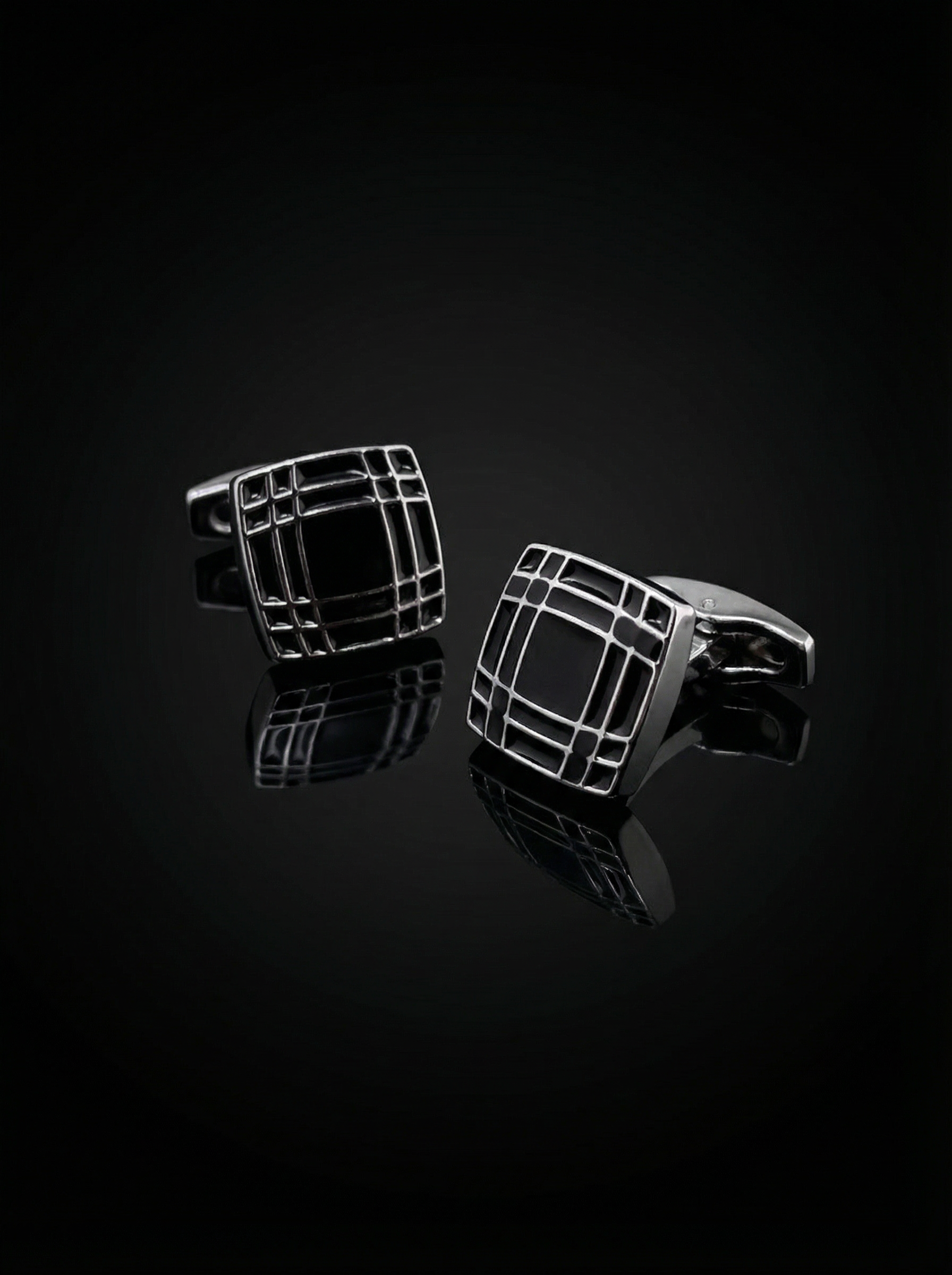Grid Square Cufflinks Tivaaro