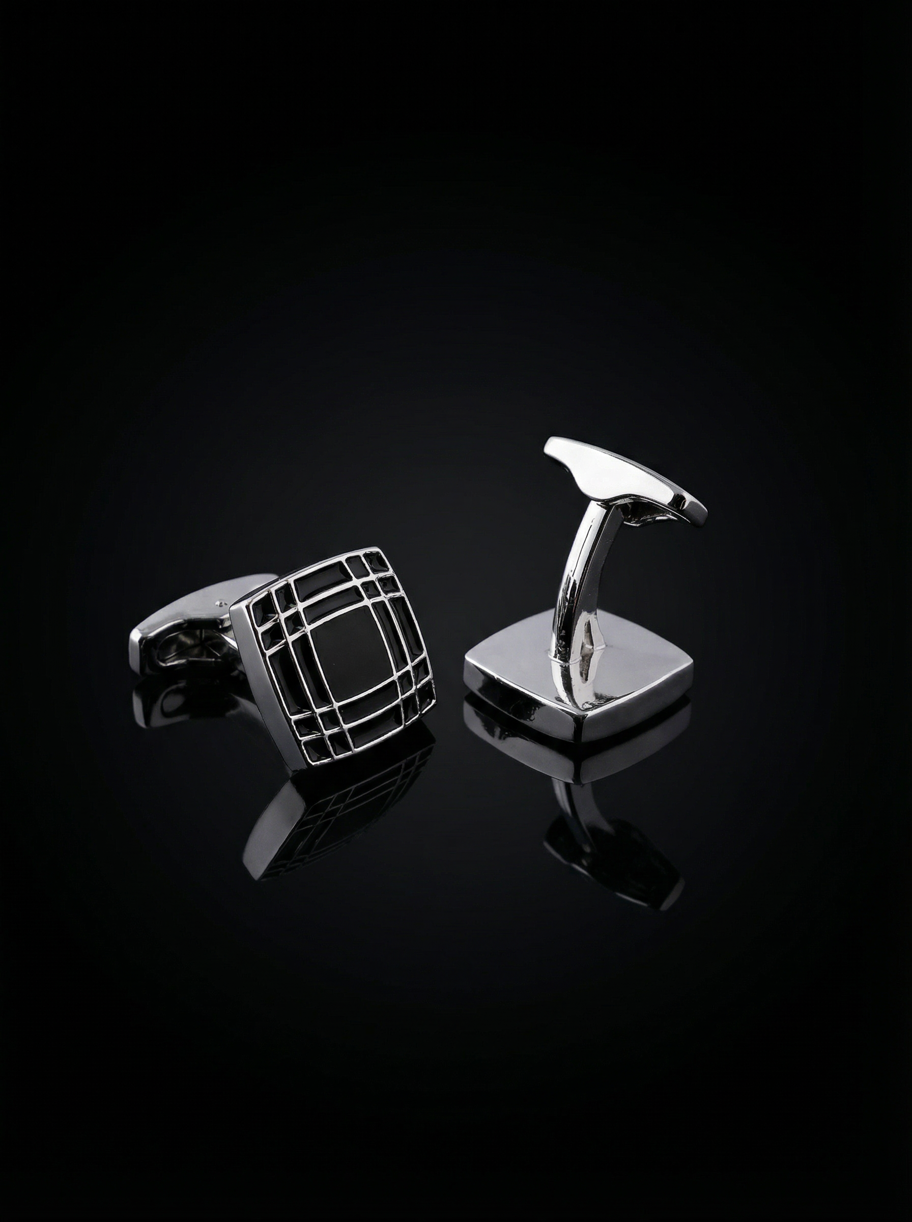 Grid Square Cufflinks Tivaaro