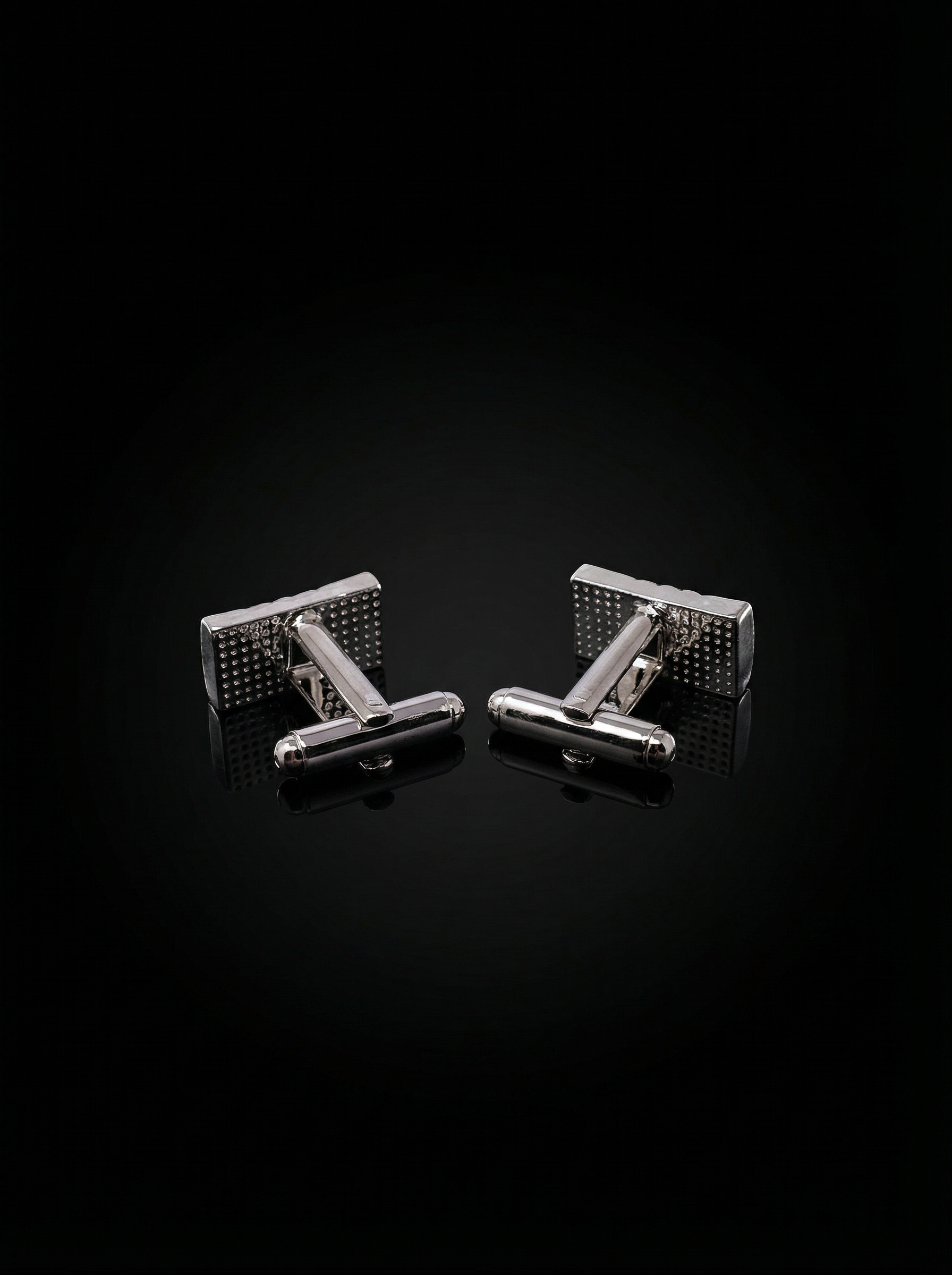Grooved Metallic Bar Cufflinks Tivaaro