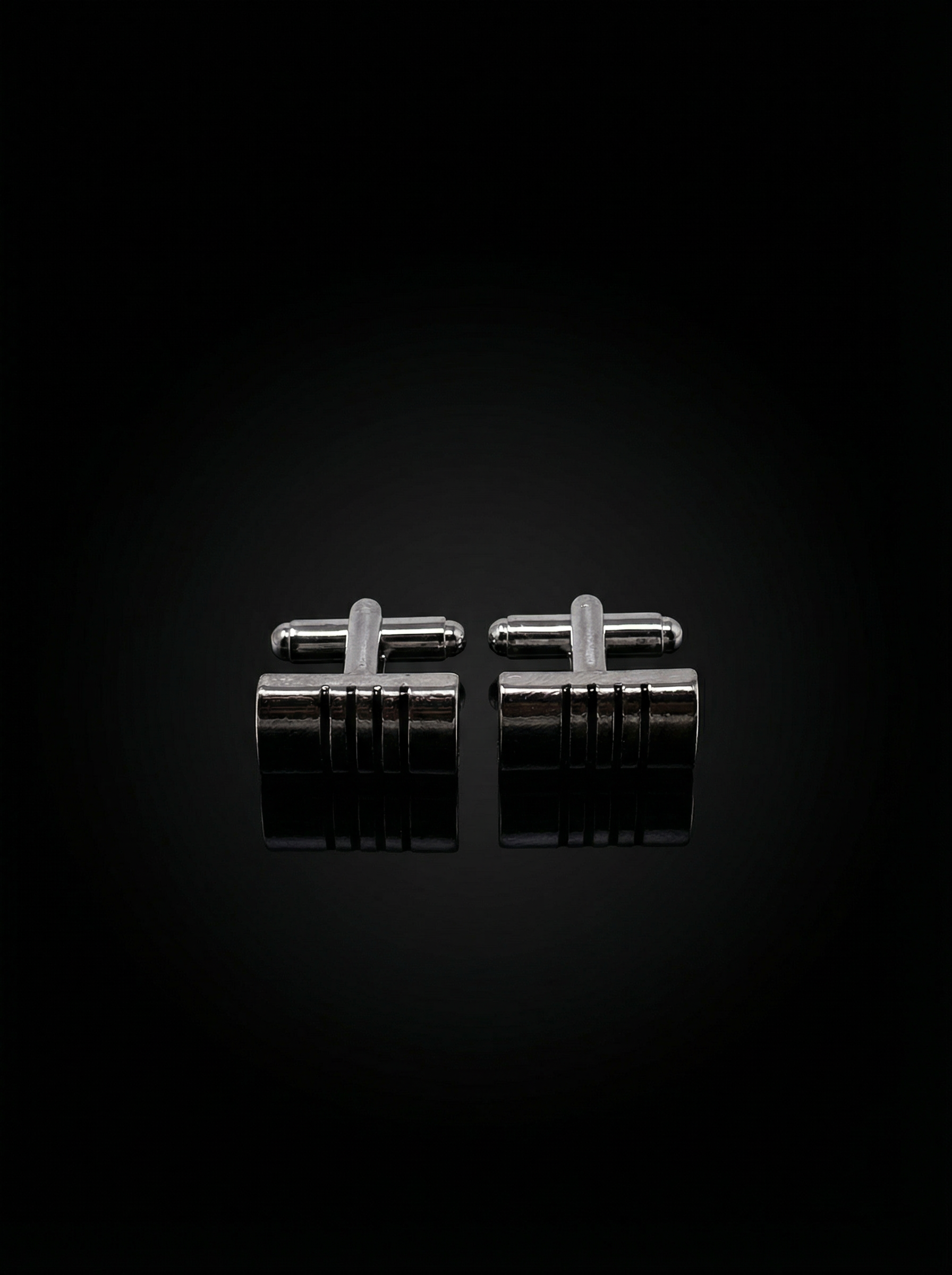 Grooved Metallic Bar Cufflinks Tivaaro