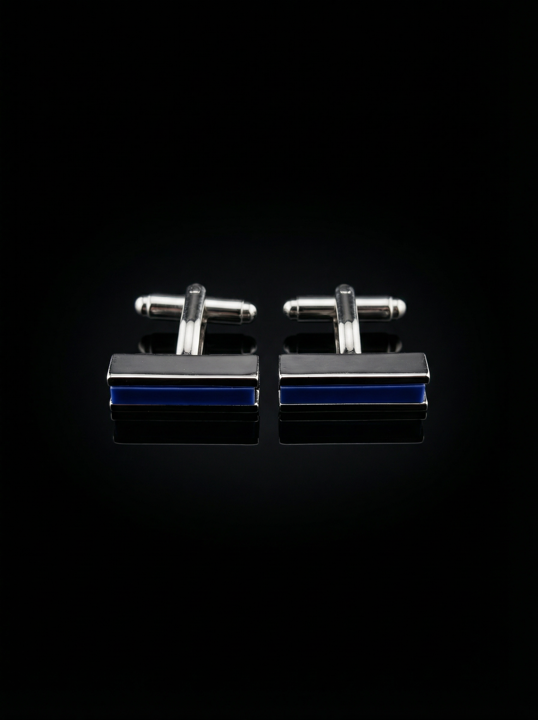 Horizontal Blue Bar Cufflinks Tivaaro