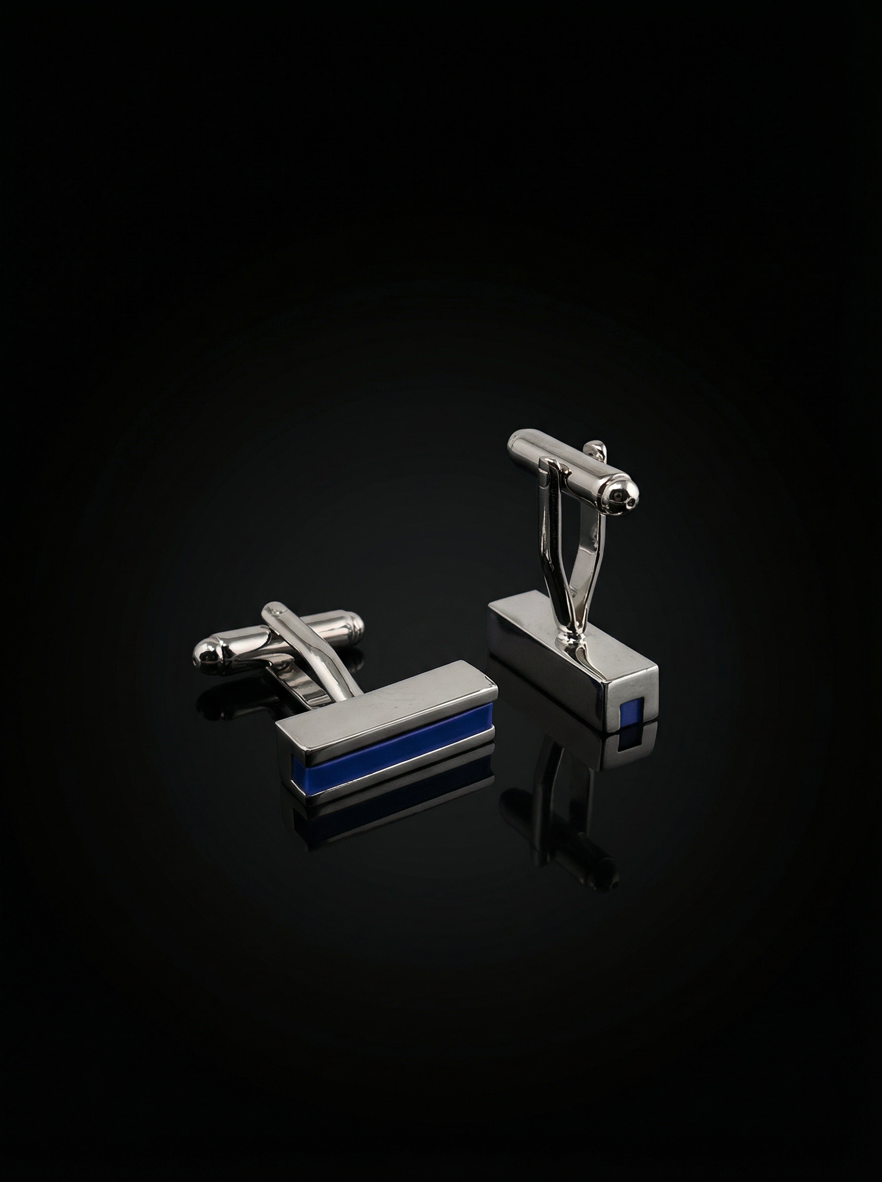 Horizontal Blue Bar Cufflinks Tivaaro