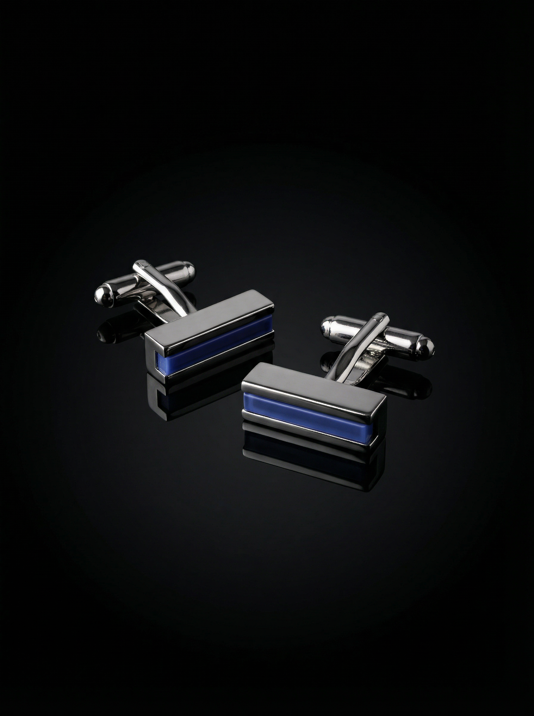 Horizontal Blue Bar Cufflinks Tivaaro