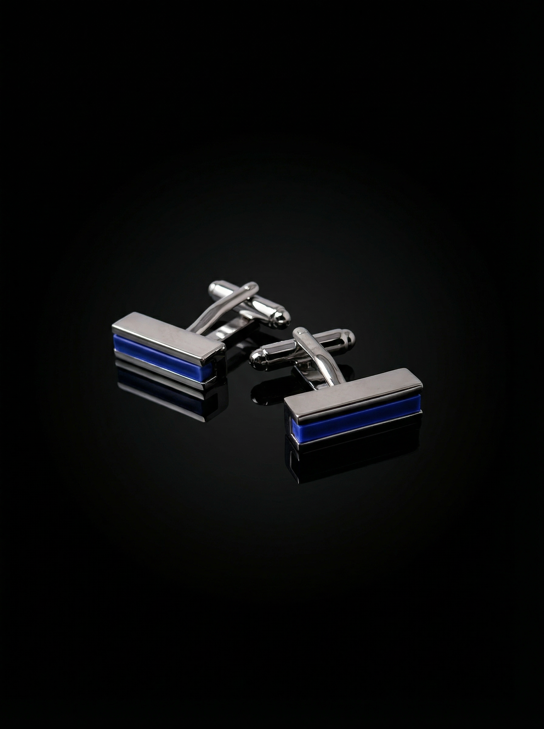 Horizontal Blue Bar Cufflinks Tivaaro